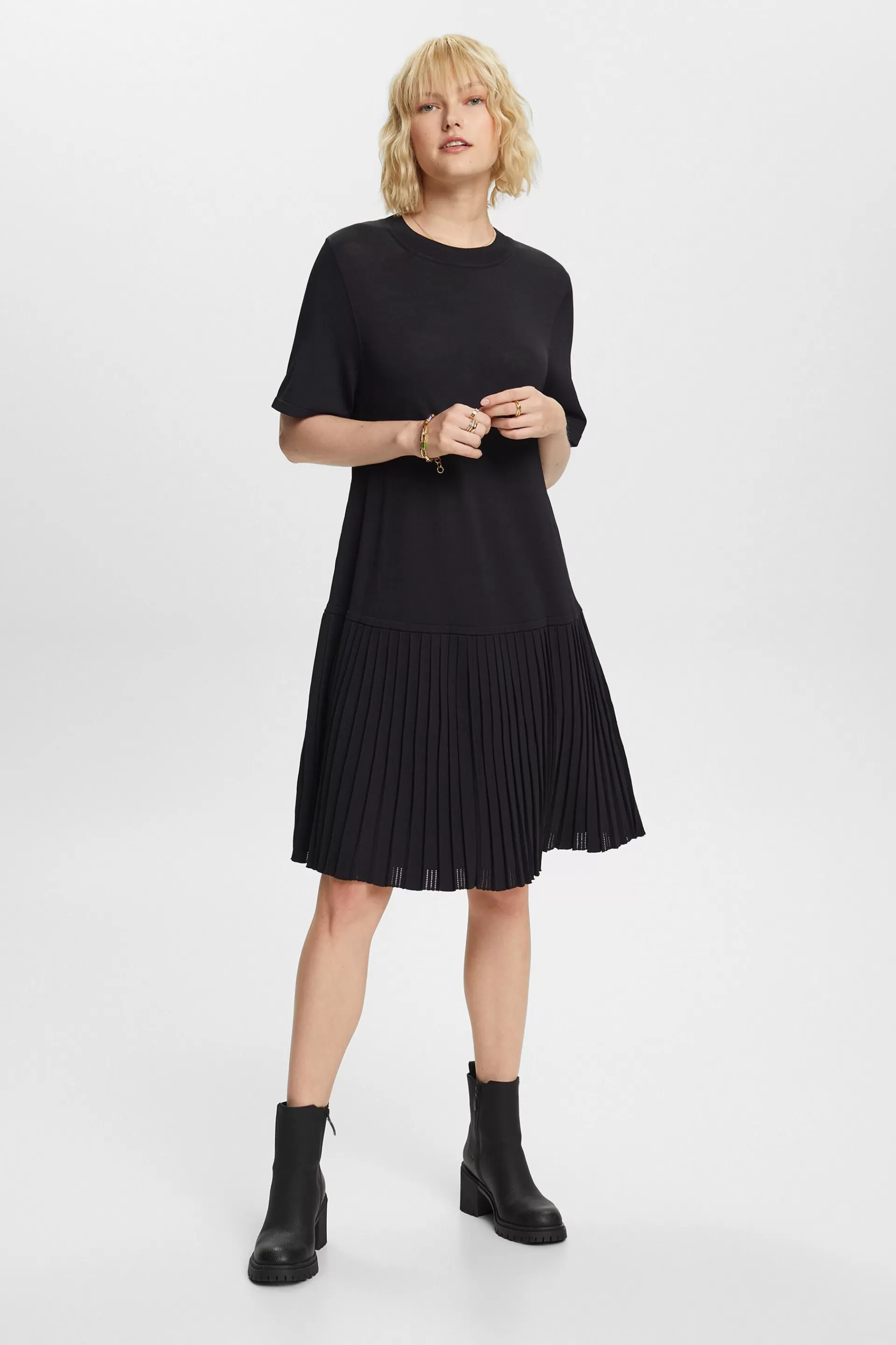 Plissiertes Kleid mit tiefer Taille-ESPRIT Clearance