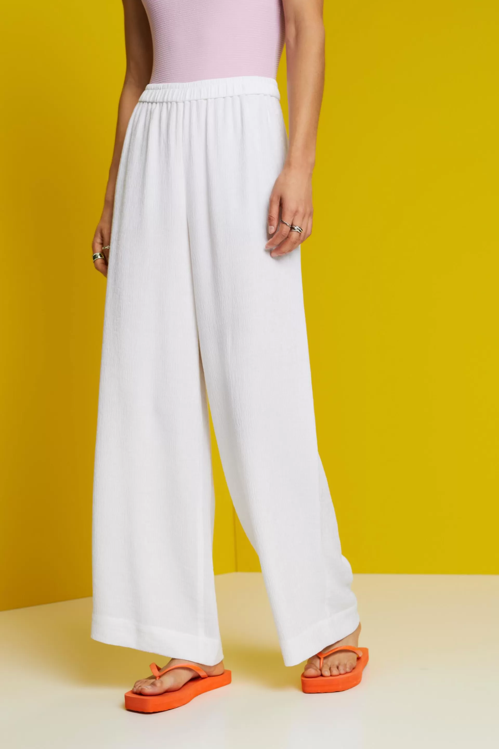 Pull-on-Hose mit weitem Bein und Crinkle-Optik-ESPRIT Best