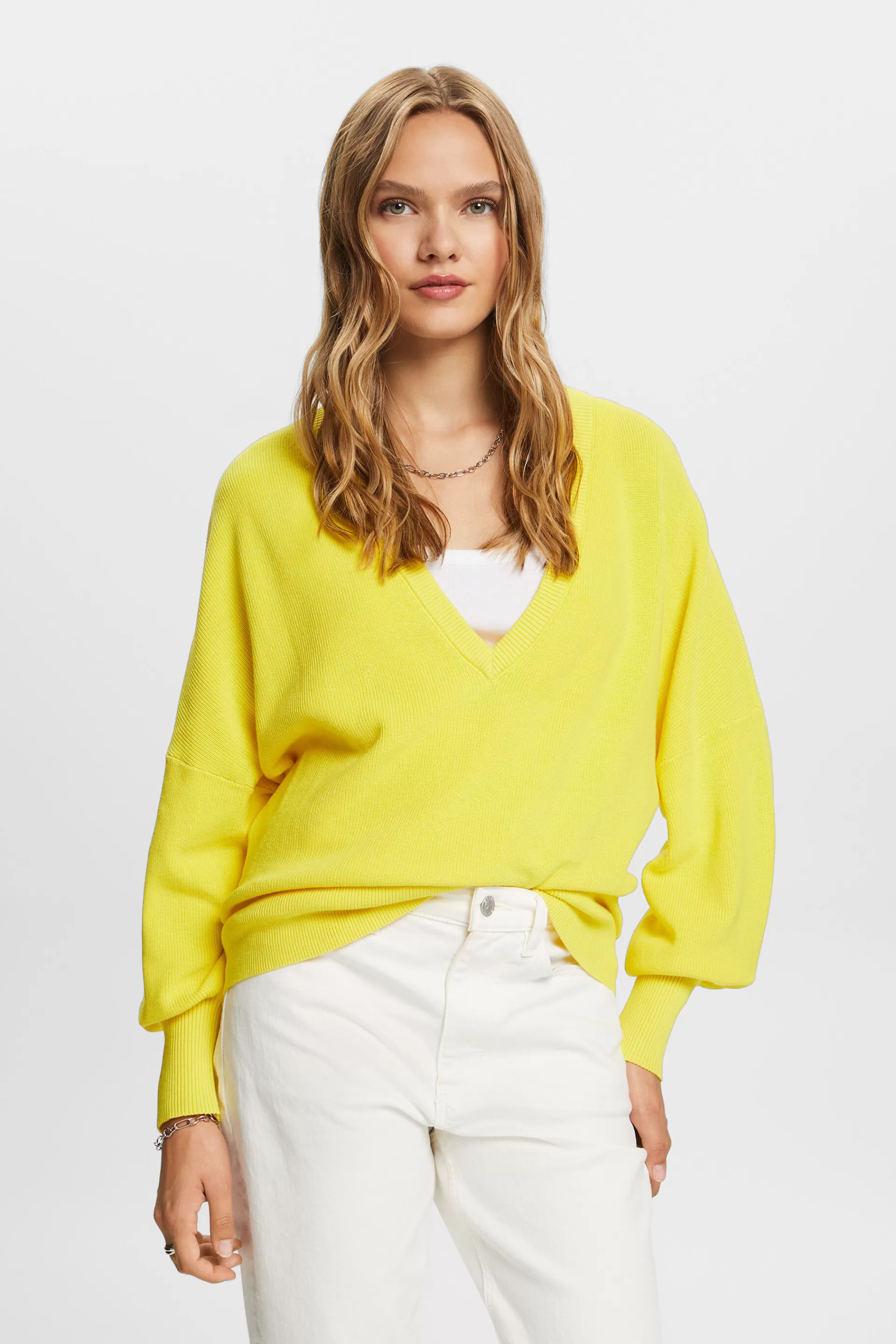 Pullover mit Fledermausärmeln, 100 % Baumwolle-ESPRIT Online