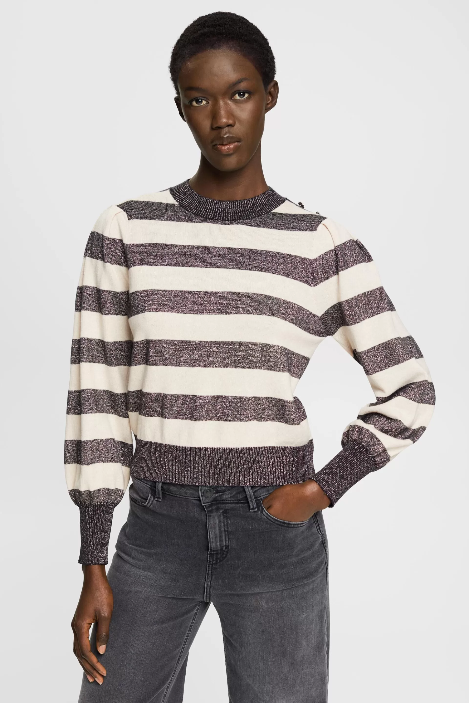 Pullover mit Glitzerstreifen-ESPRIT Best Sale
