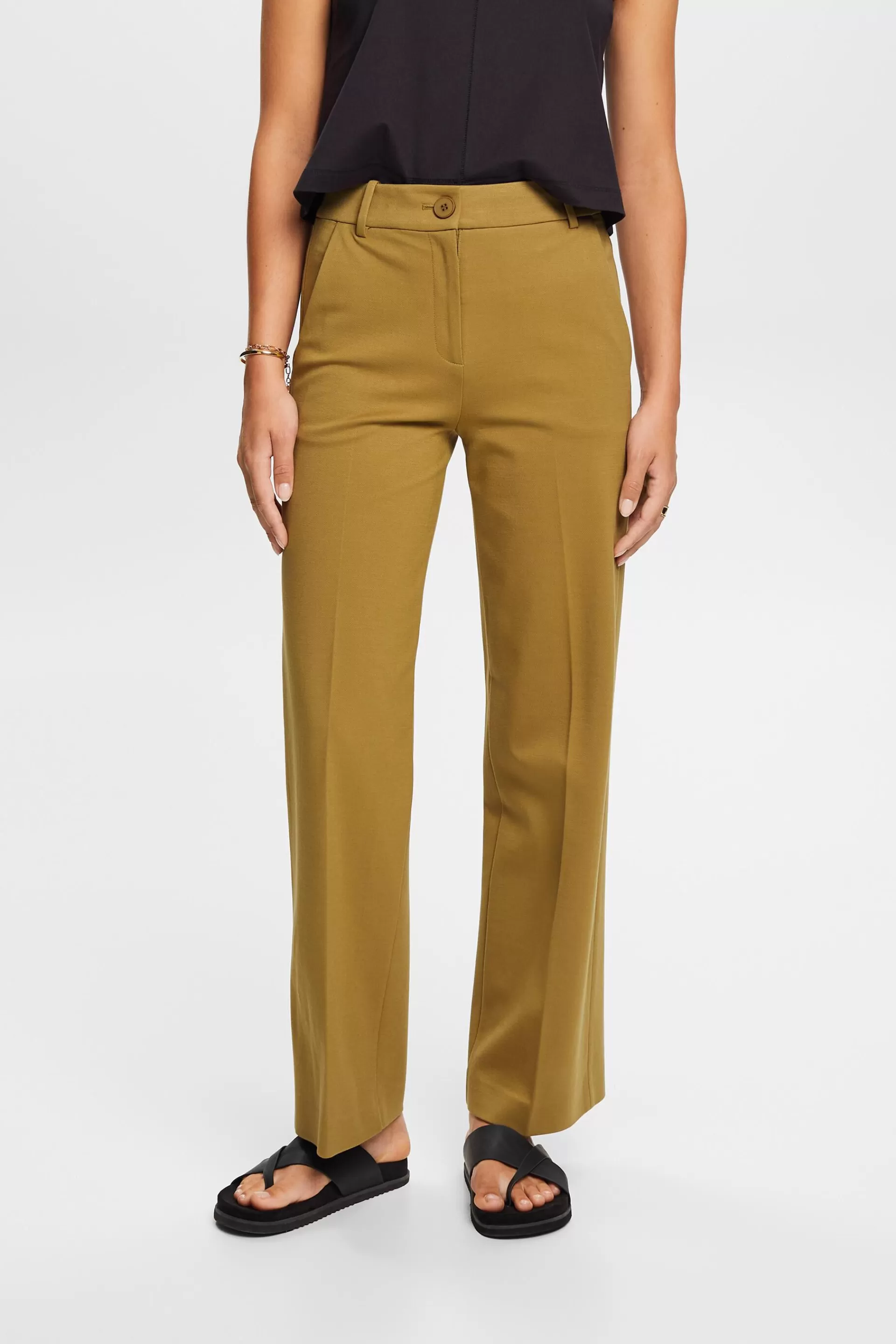 Punto-Jersey-Hose mit gerader Passform-ESPRIT Fashion