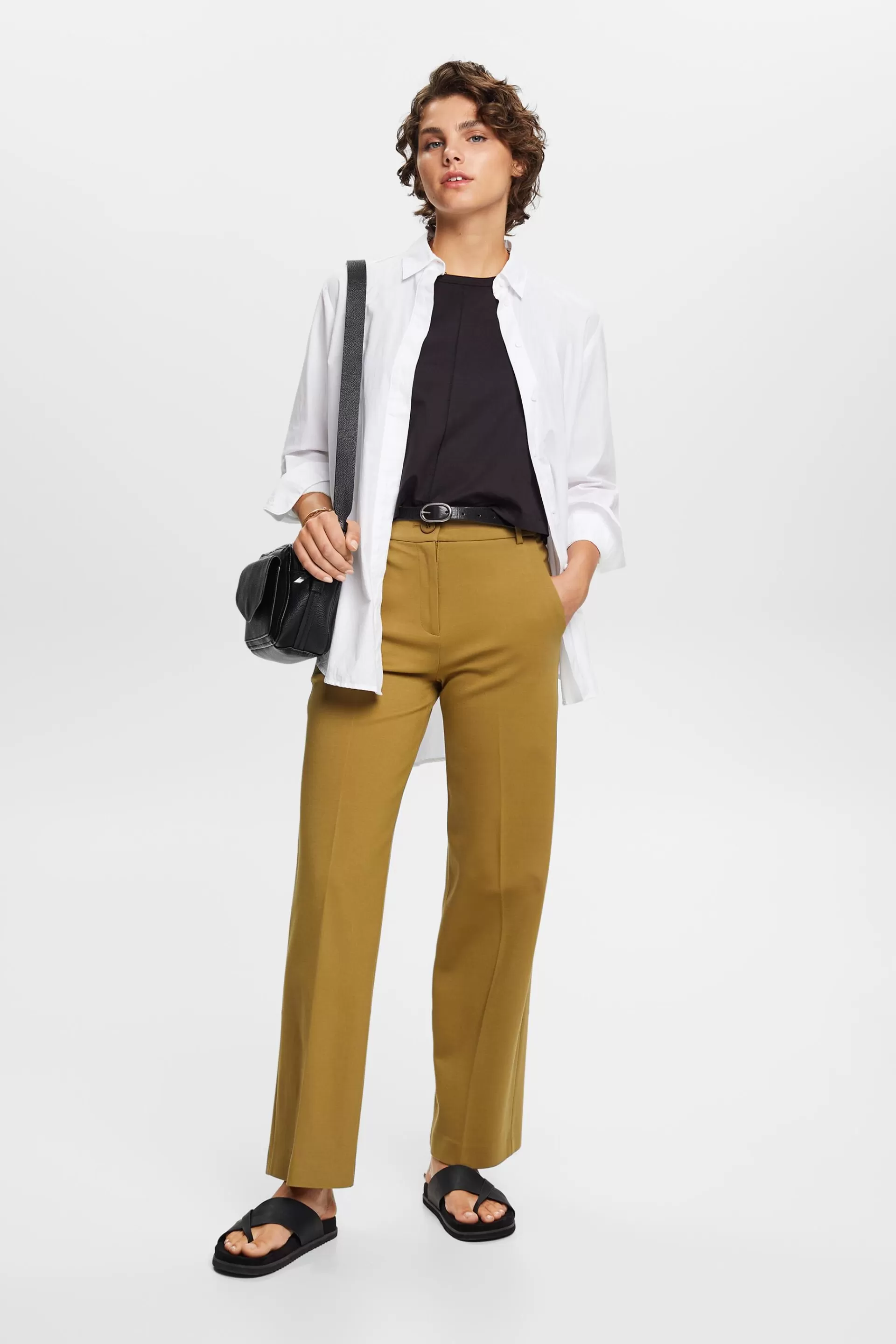 Punto-Jersey-Hose mit gerader Passform-ESPRIT Fashion