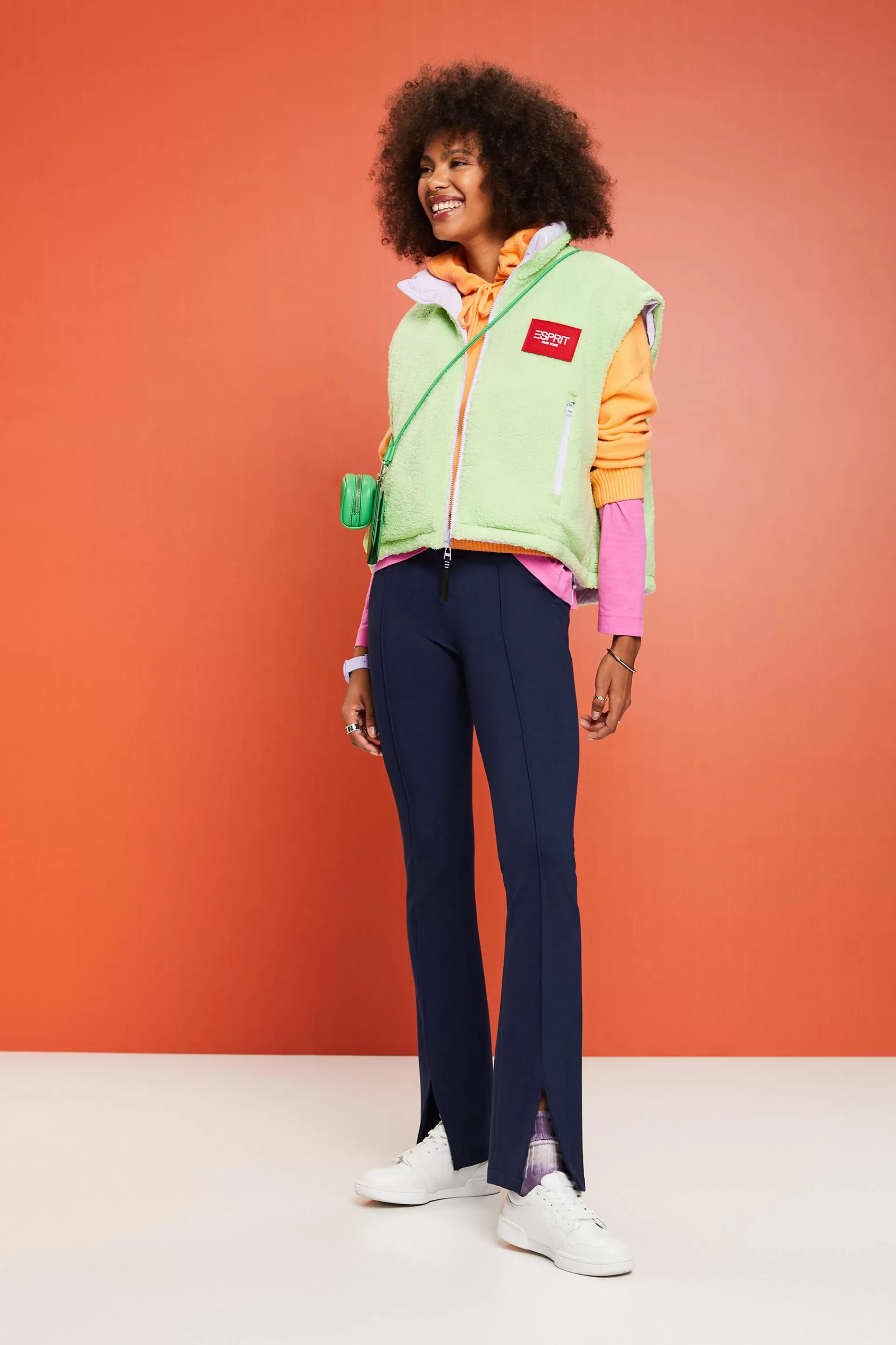 Punto-Jersey-Hose mit geschlitztem Saum-ESPRIT Store