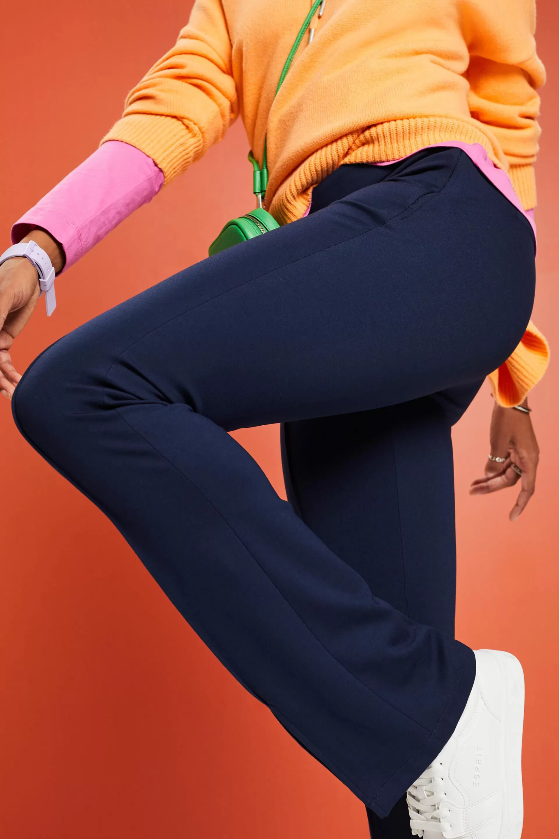 Punto-Jersey-Hose mit geschlitztem Saum-ESPRIT Store