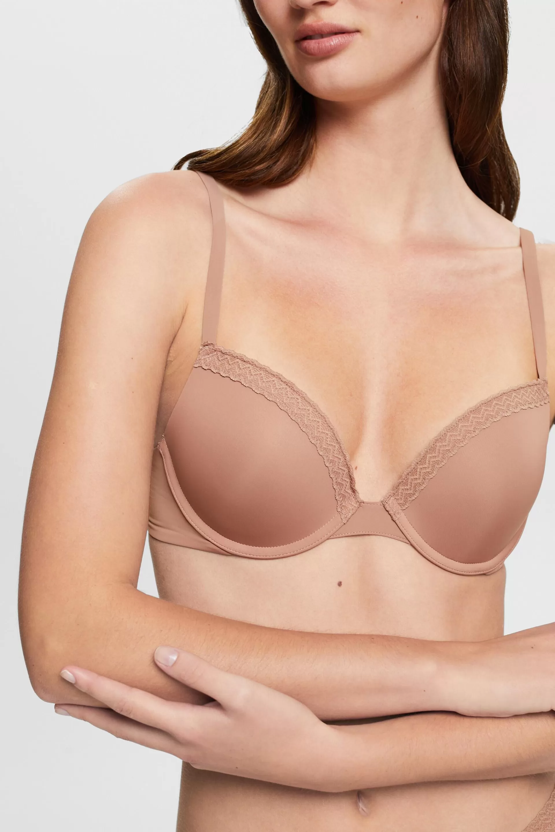 Push-up-BH aus Mikrofaser mit Spitzenborte-ESPRIT Store