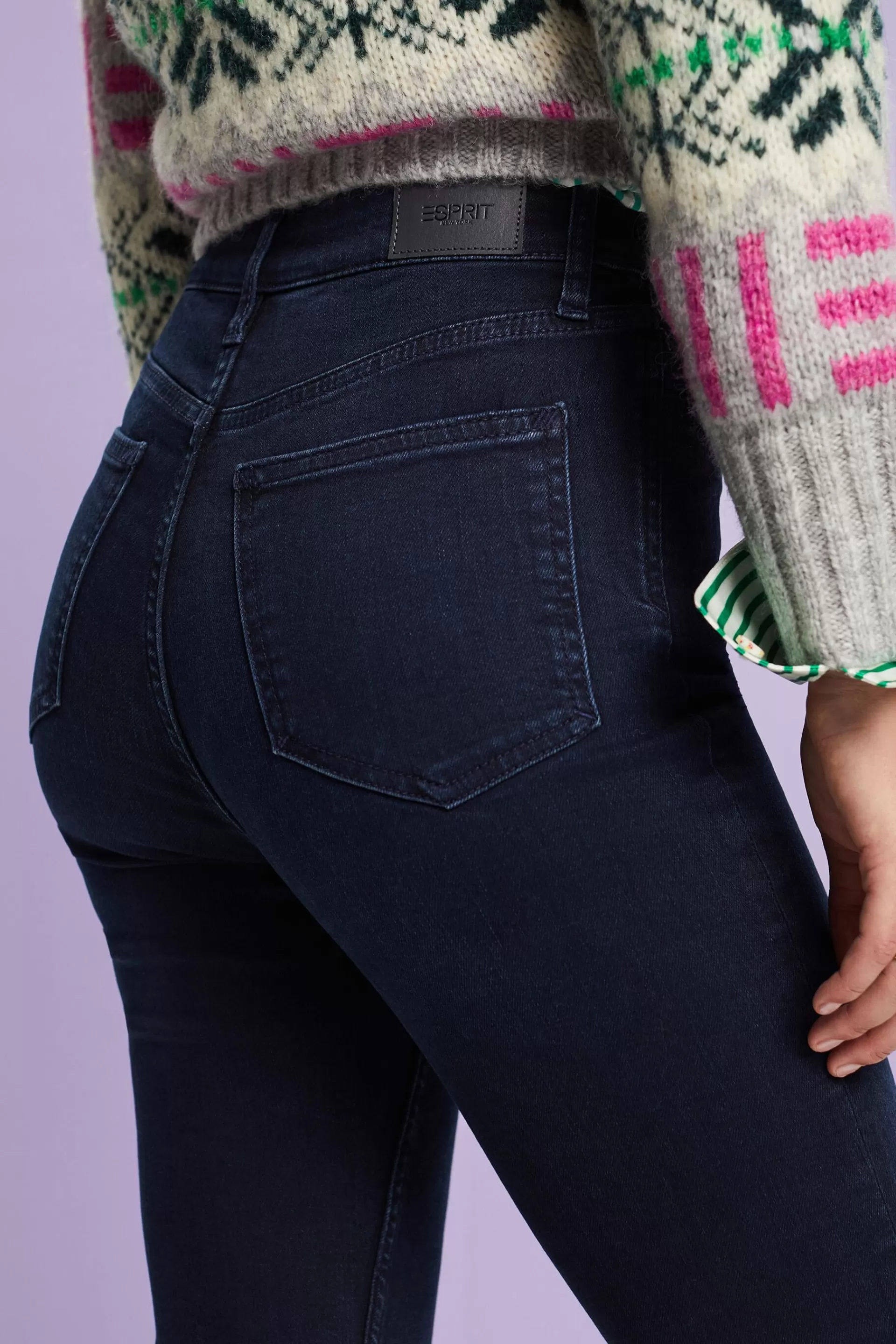 Racer-Bootcut-Jeans mit besonders hohem Bund-ESPRIT Online