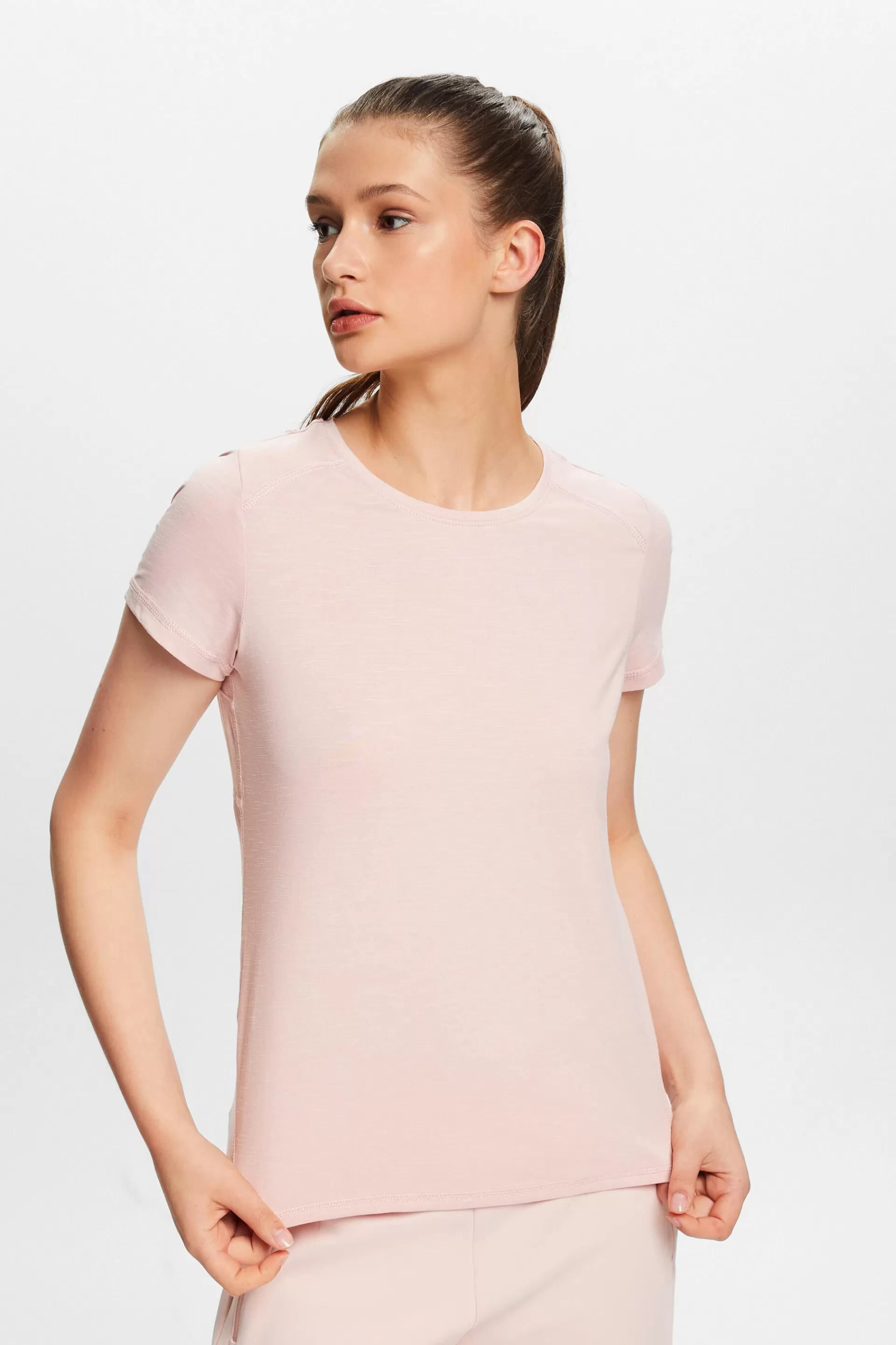 Recycelt: Active T-Shirt mit Mesh-Einsätzen-ESPRIT Fashion