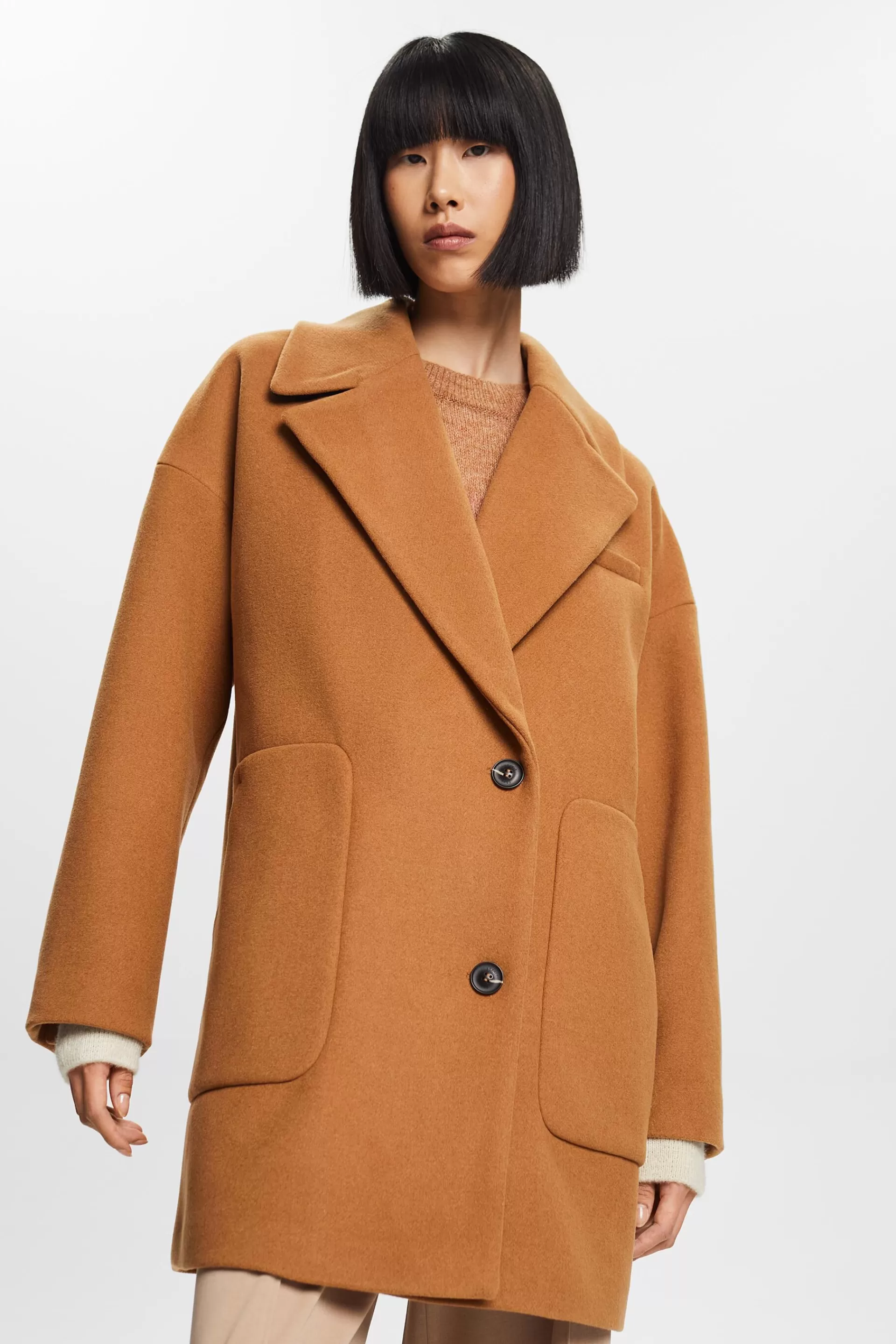 Recycelt: Mantel aus Wollmix-ESPRIT Sale