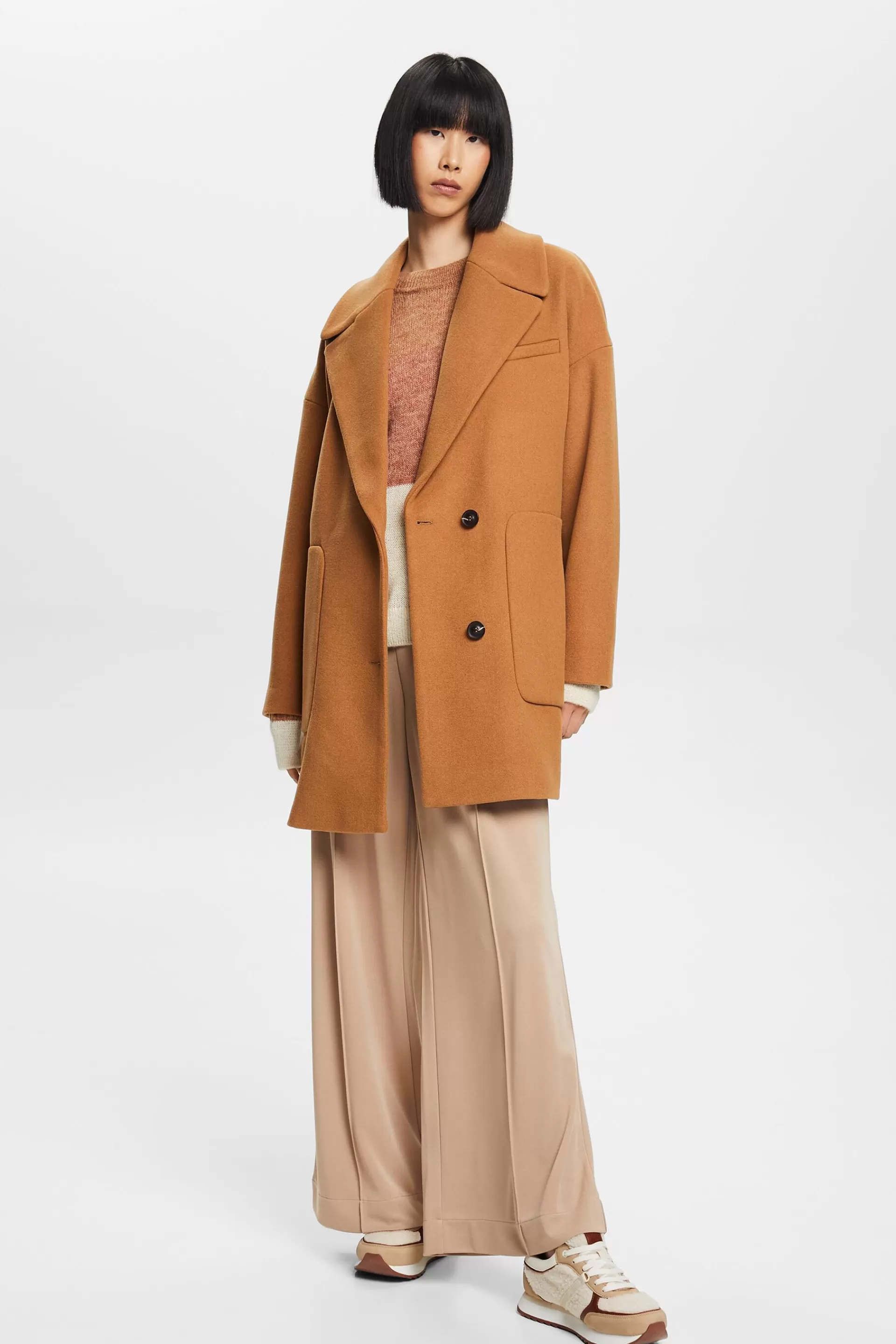 Recycelt: Mantel aus Wollmix-ESPRIT Sale