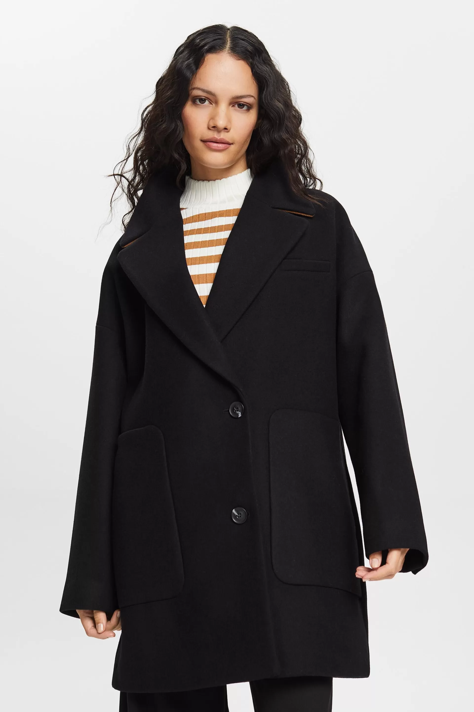 Recycelt: Mantel aus Wollmix-ESPRIT Best