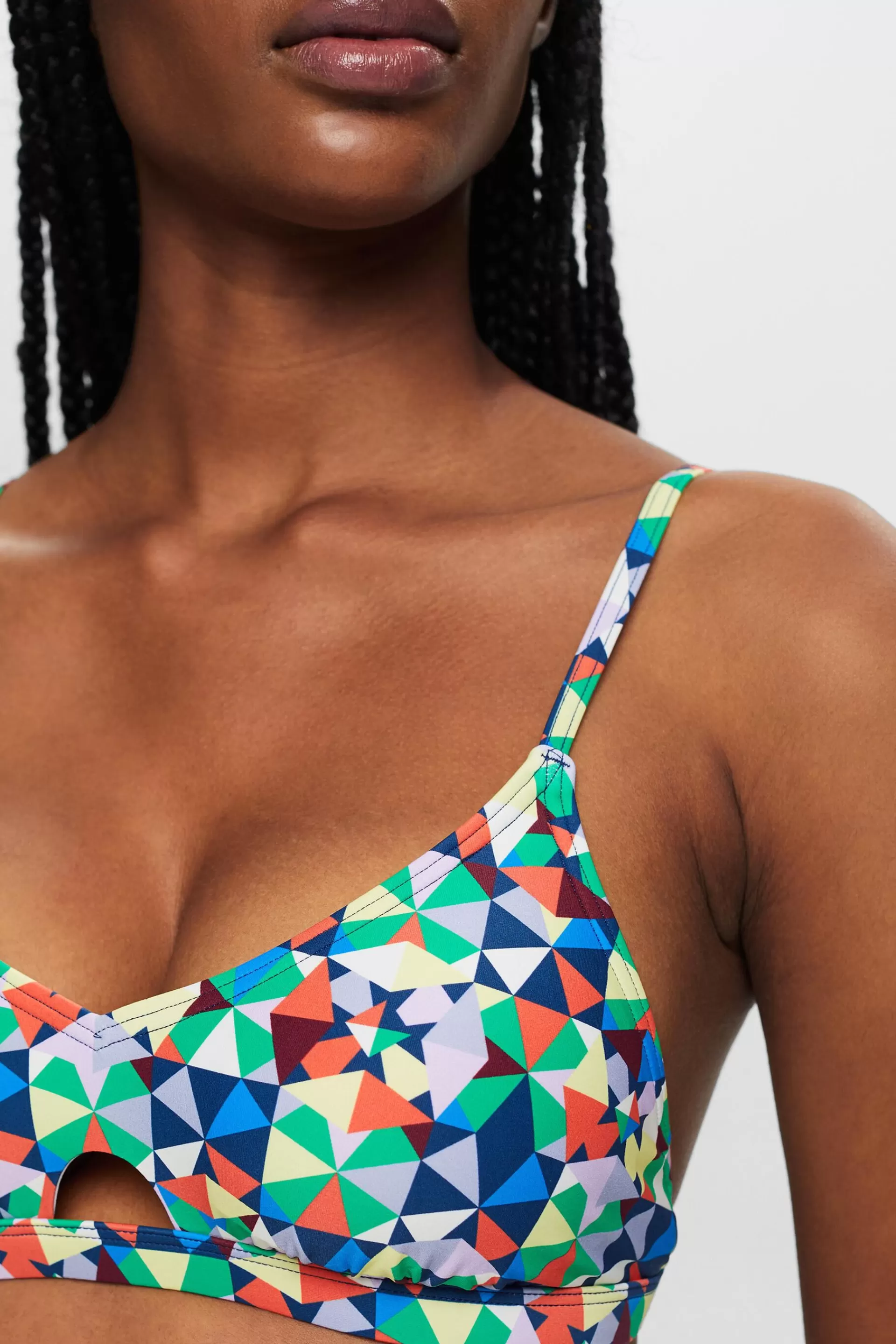 Recycelt: wattiertes Bikini-Top mit Allover-Muster-ESPRIT Flash Sale