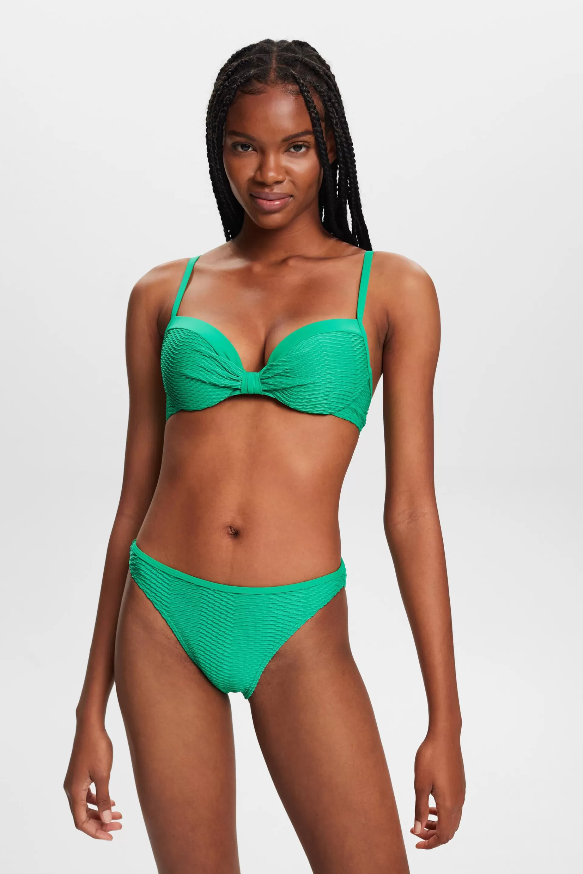 Recycelt: Wattiertes Bikinitop mit Struktur-ESPRIT Outlet