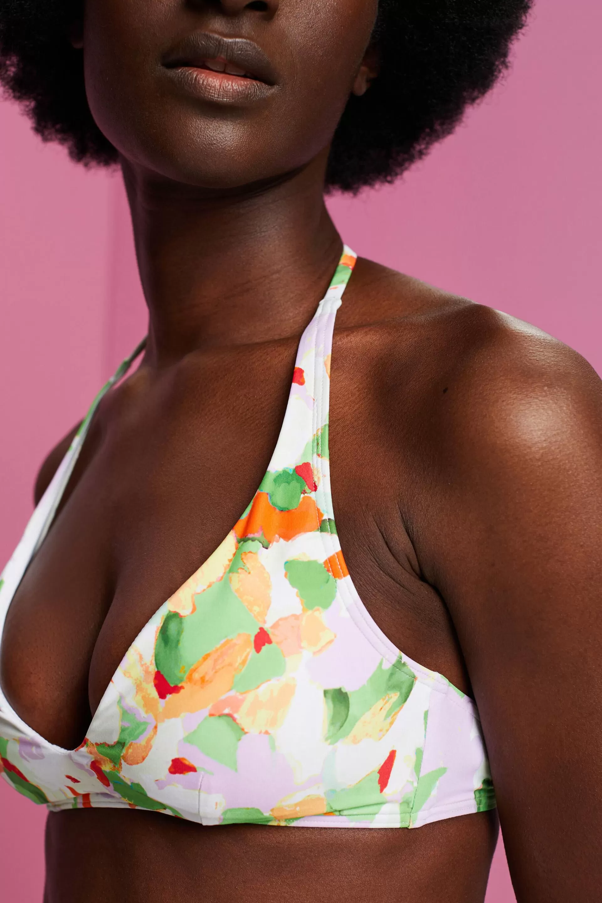 Recycelt: Wattiertes Neckholder-Bikinitop-ESPRIT Best Sale