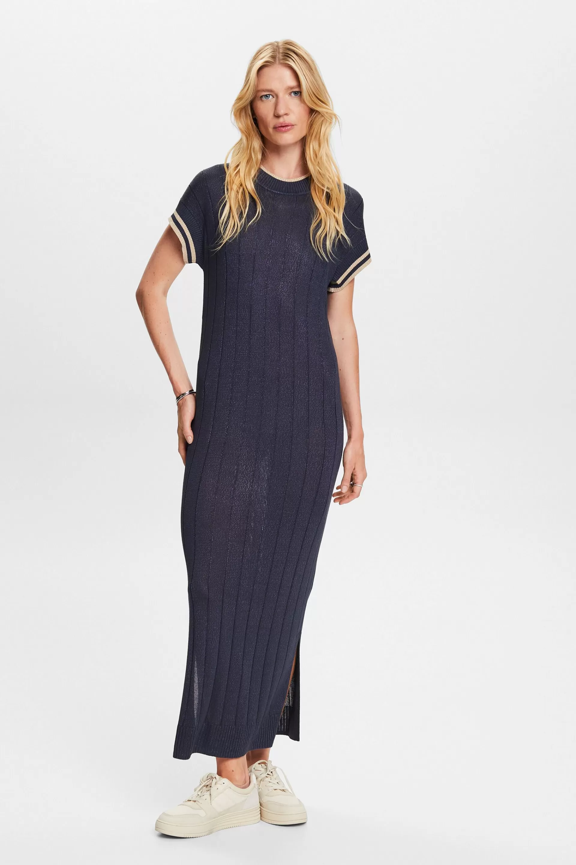 Rippstrickkleid mit Glitter-Effekt-ESPRIT Clearance