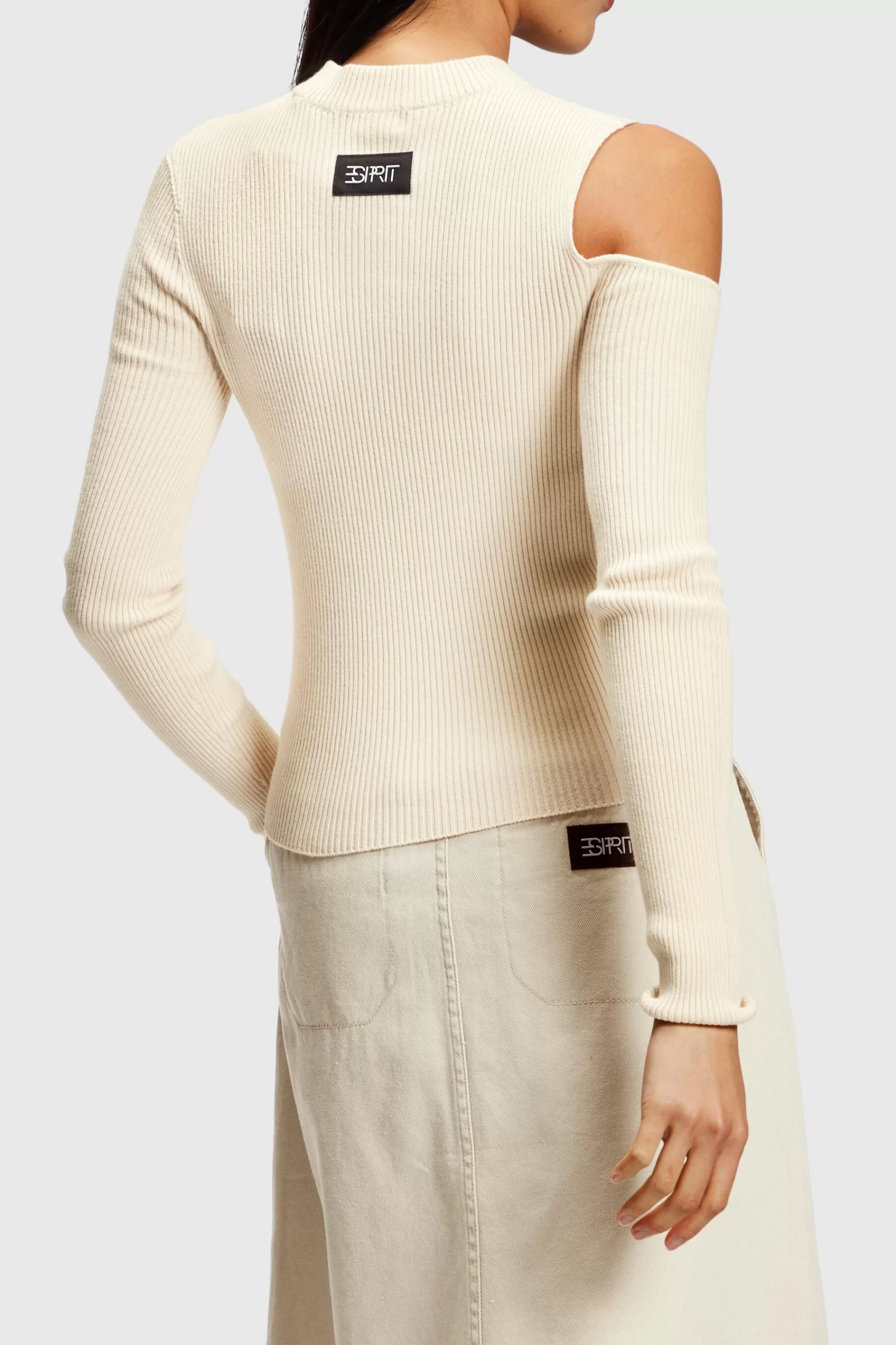 Rippstrickpullover mit Cut-out-ESPRIT Best