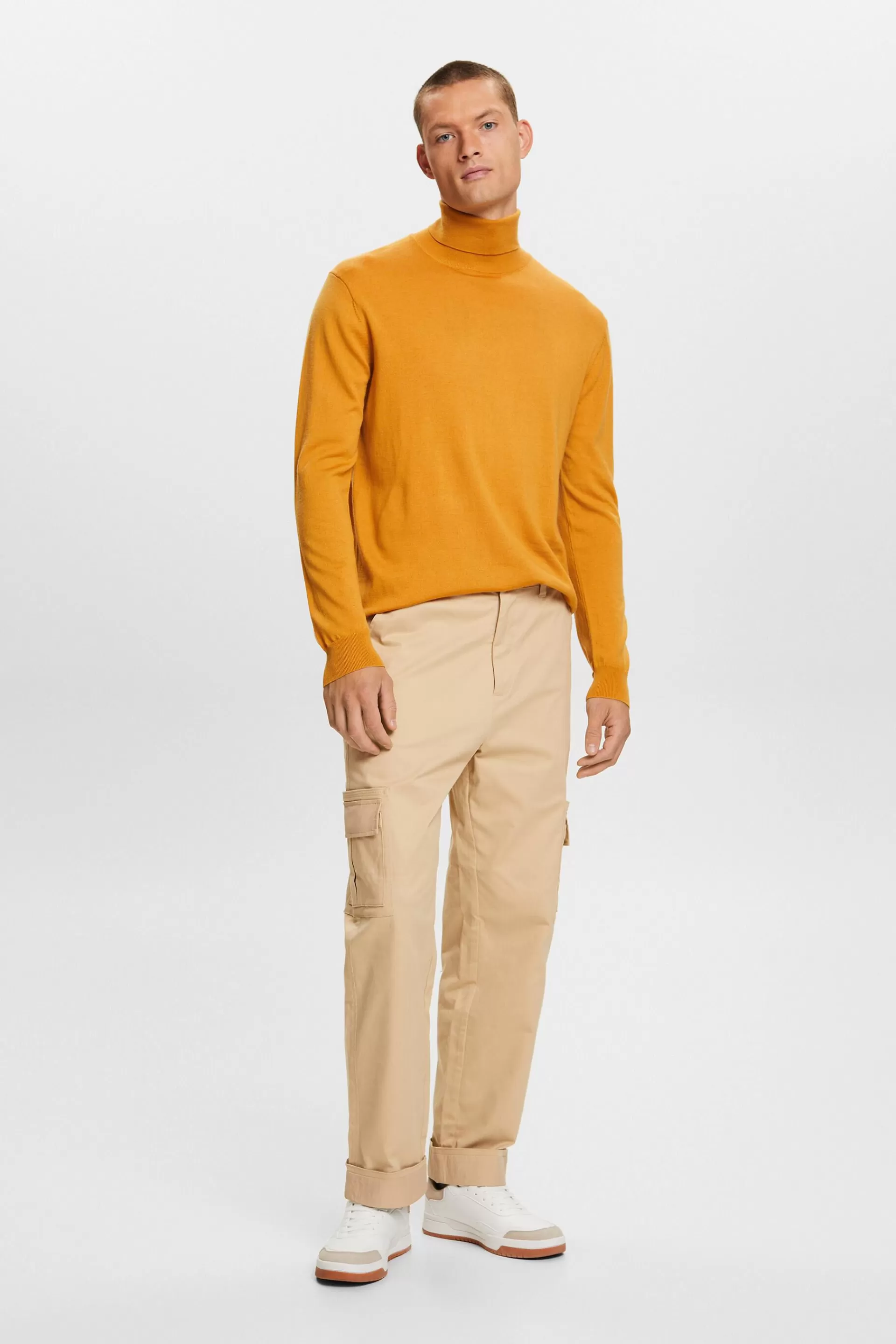 Rollkragenpullover aus Merinowolle-ESPRIT New