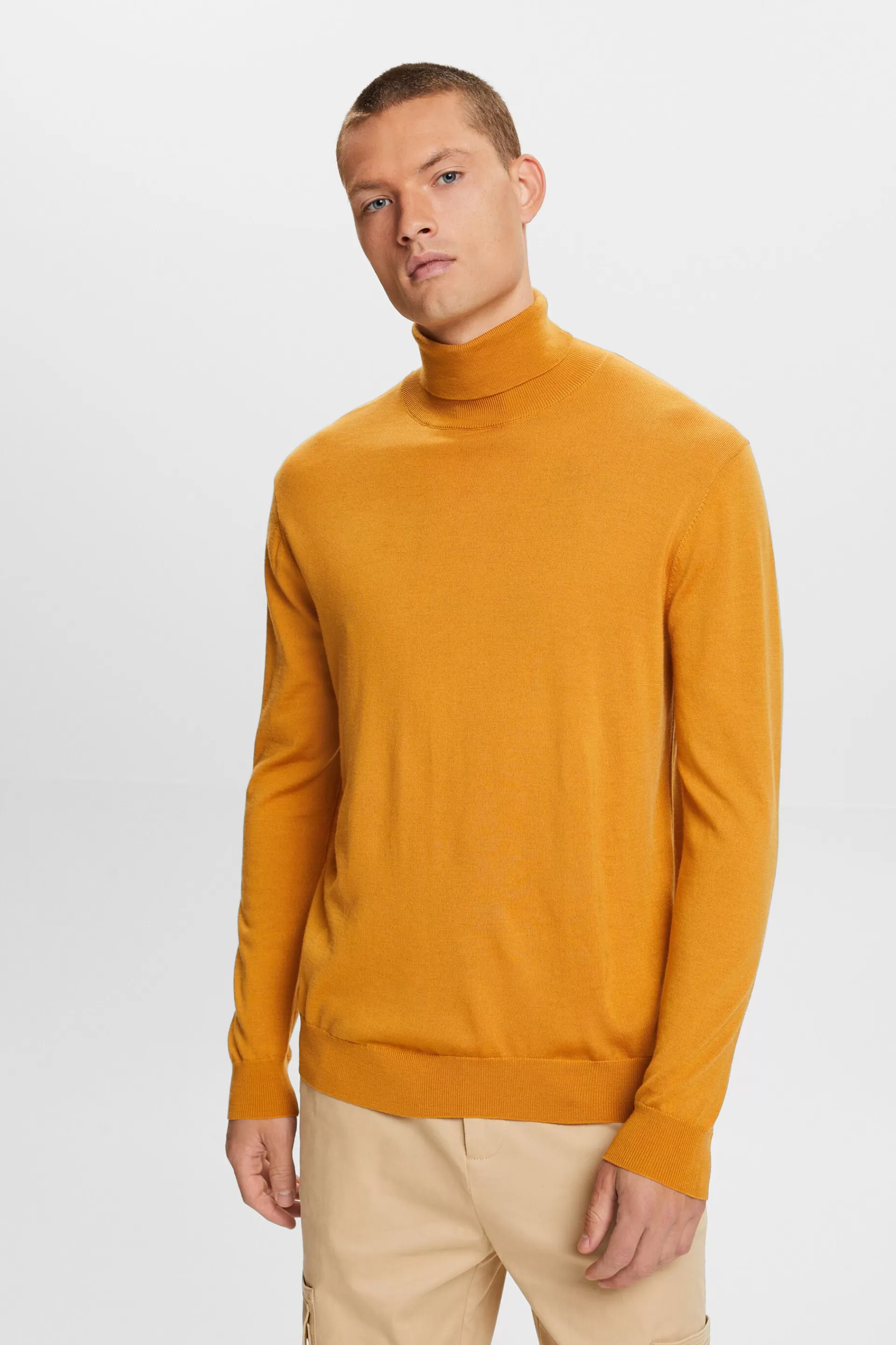 Rollkragenpullover aus Merinowolle-ESPRIT New