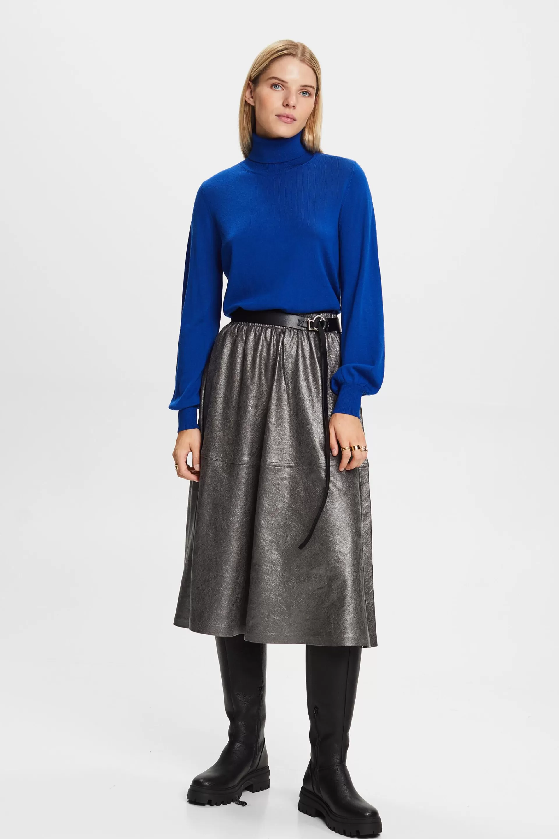 Rollkragenpullover aus Wolle-ESPRIT New
