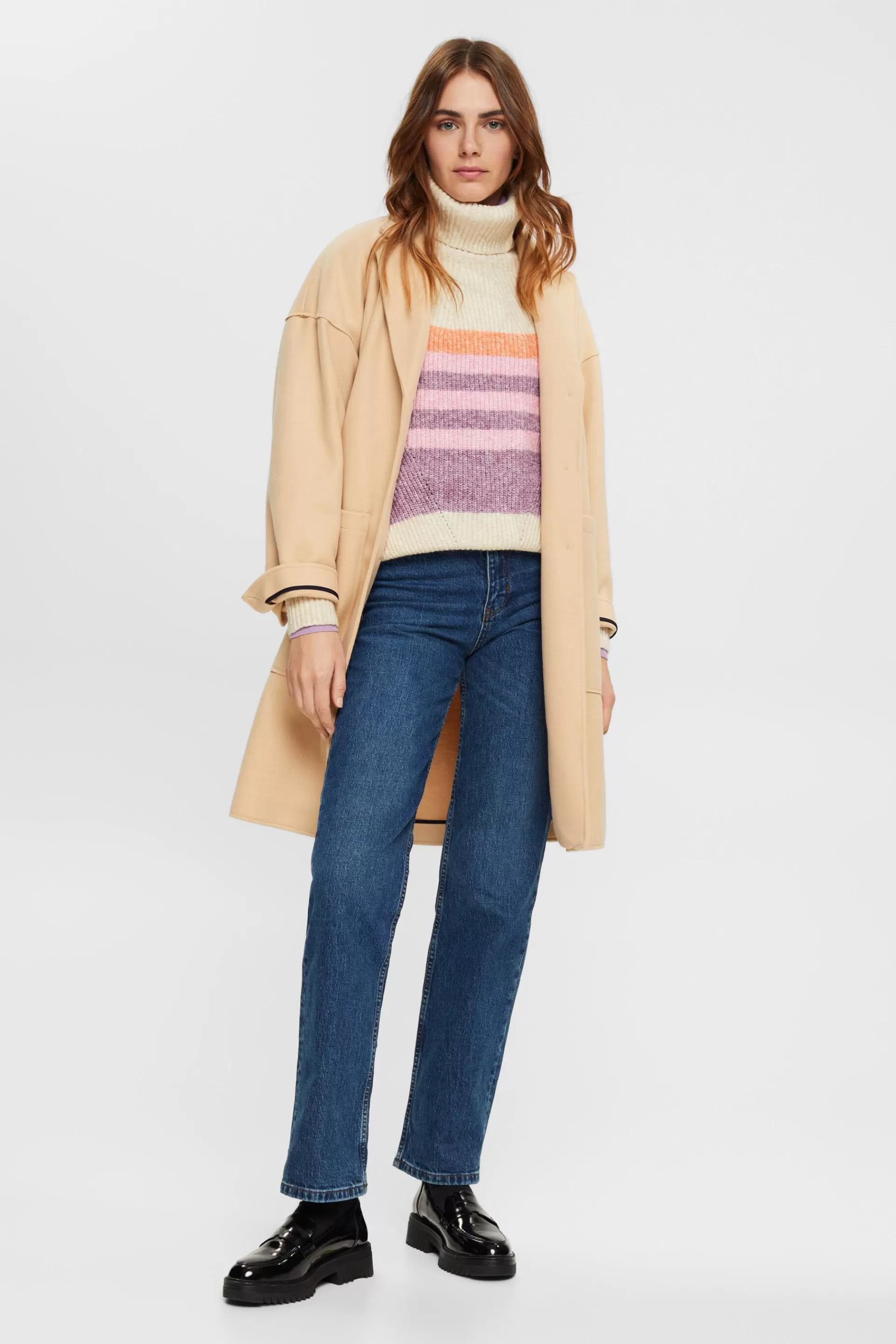Rollkragenpullover mit Streifen-ESPRIT Best