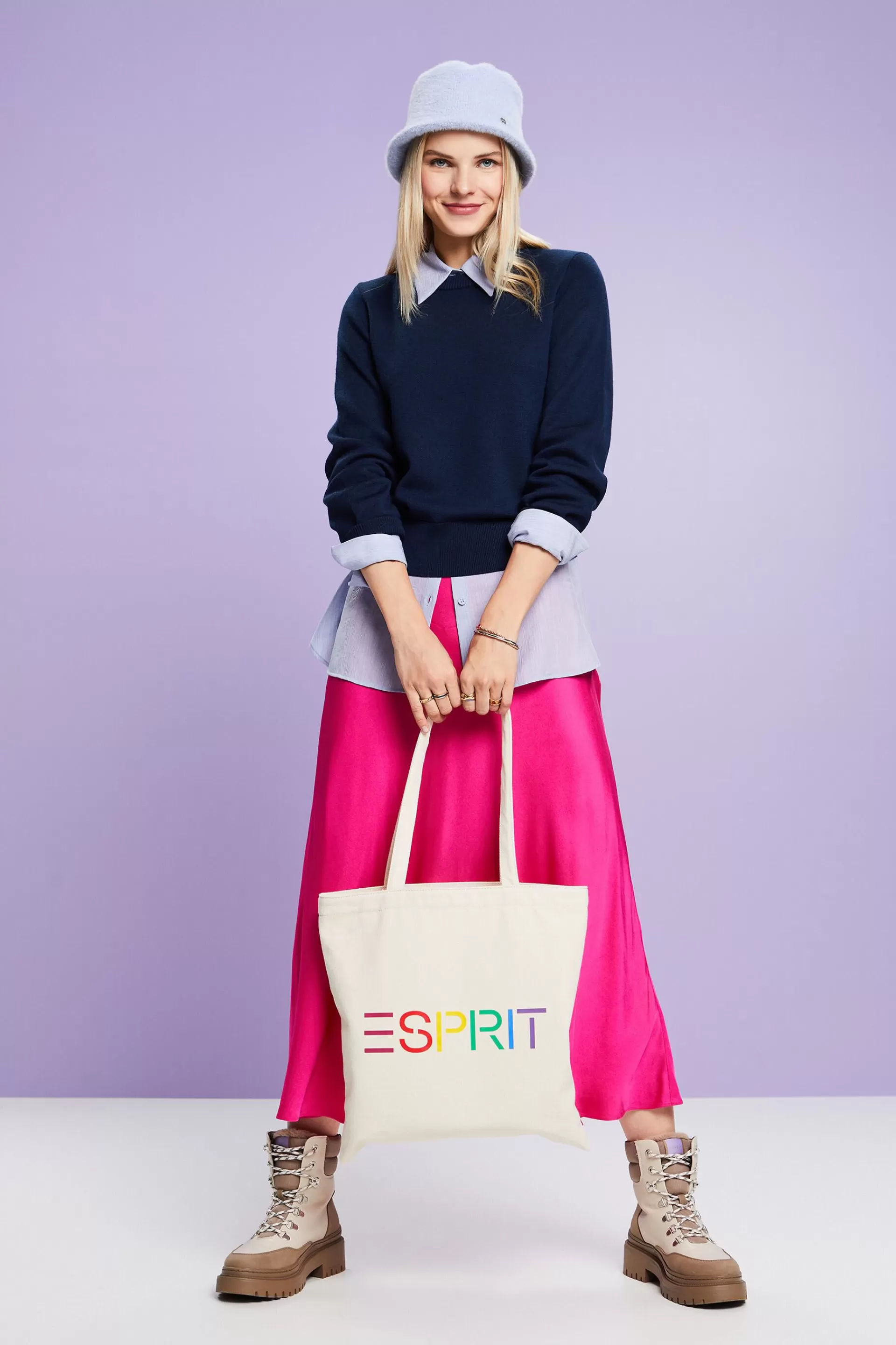 Rundhalspullover aus Wollmix-ESPRIT Hot