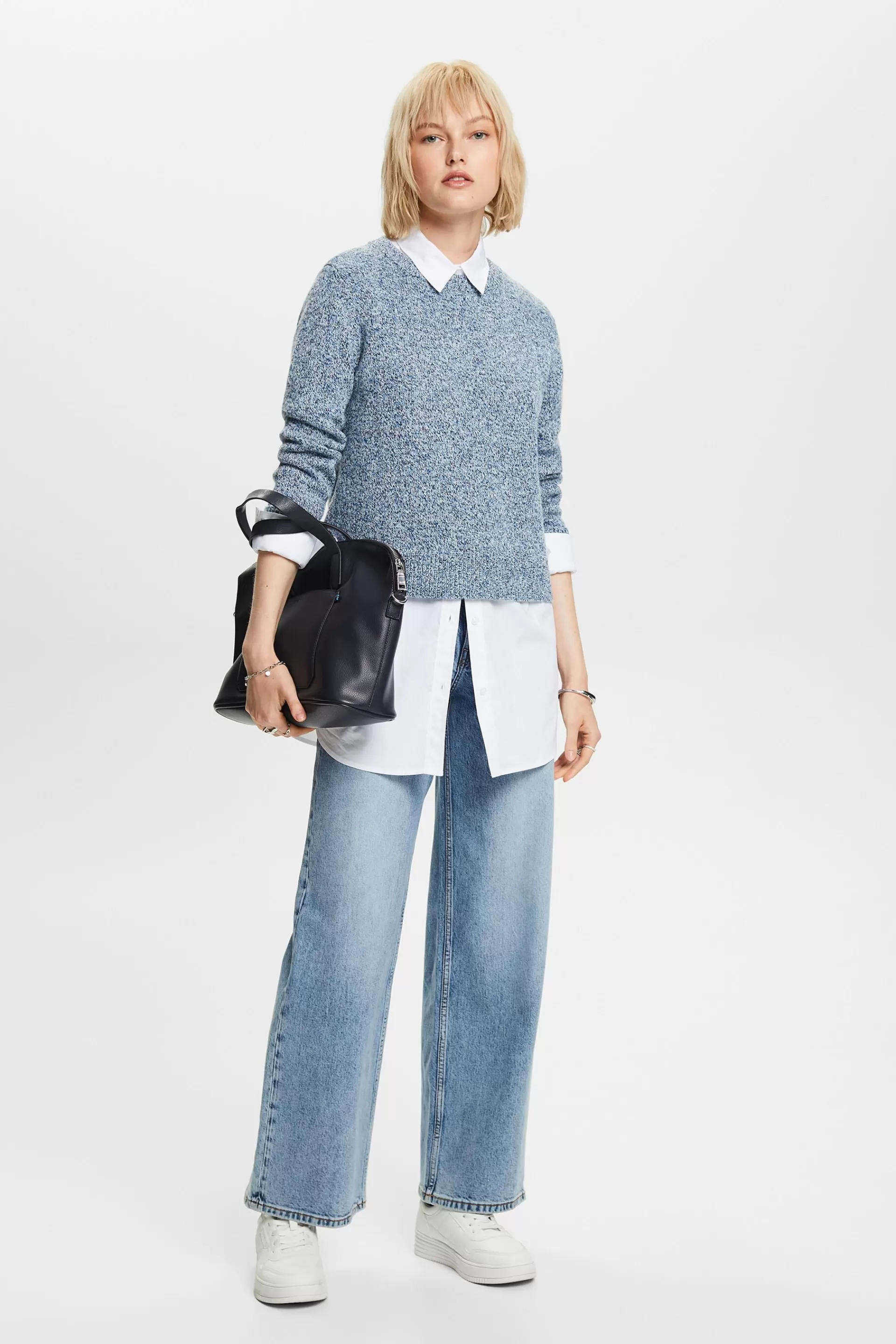 Rundhals-Pullover, Wollmix-ESPRIT Fashion