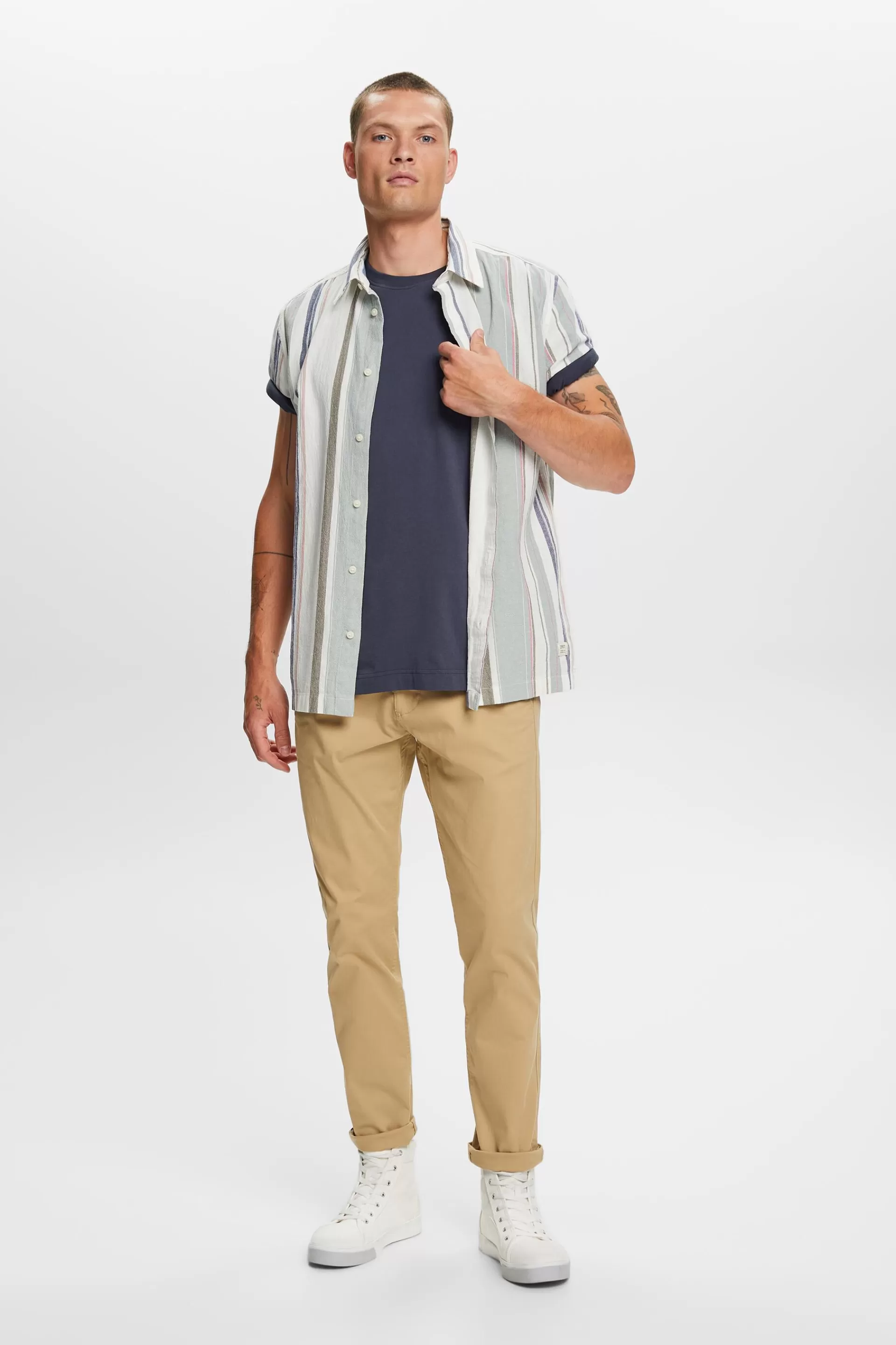 Rundhals-T-Shirt aus Jersey, 100 % Baumwolle-ESPRIT Flash Sale