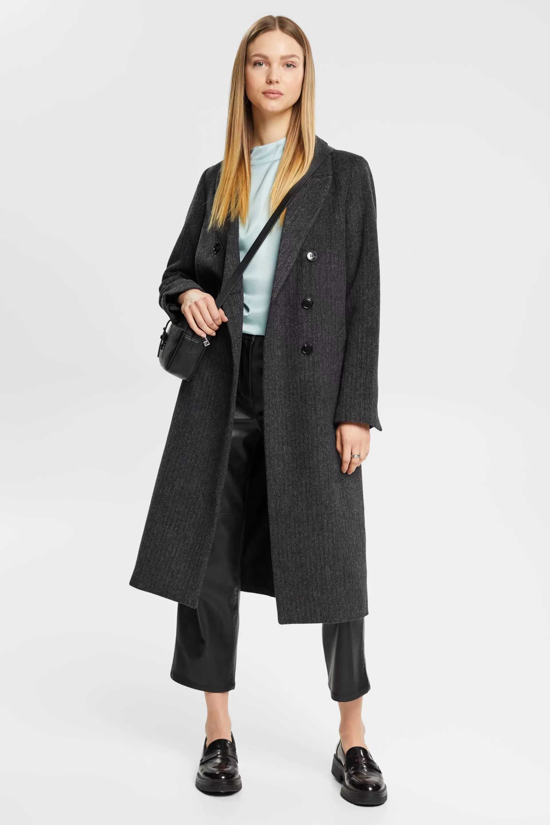 Satinbluse mit Stehkragen-ESPRIT Store