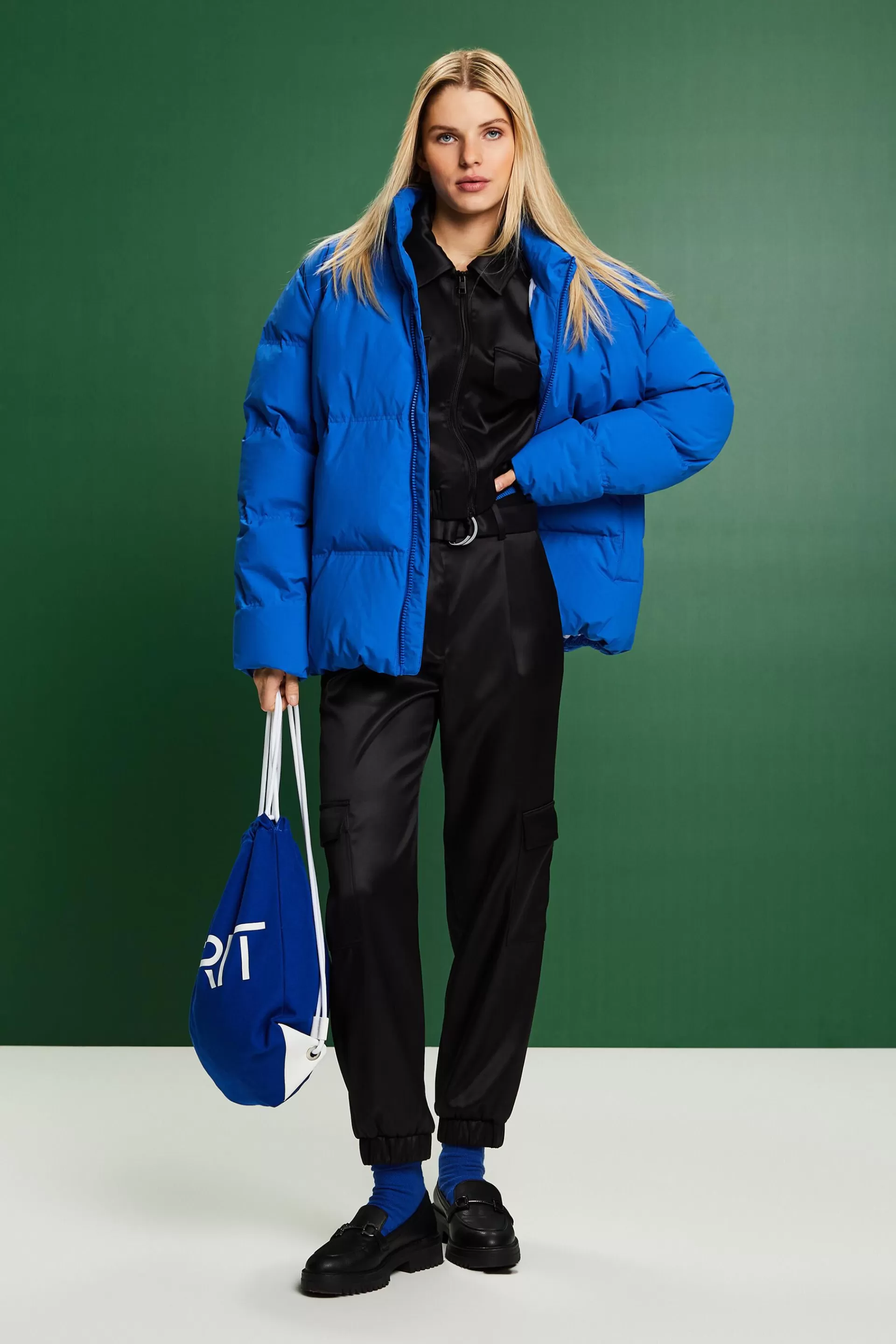 Satin-Bomberjacke in Cropped-Länge-ESPRIT Cheap