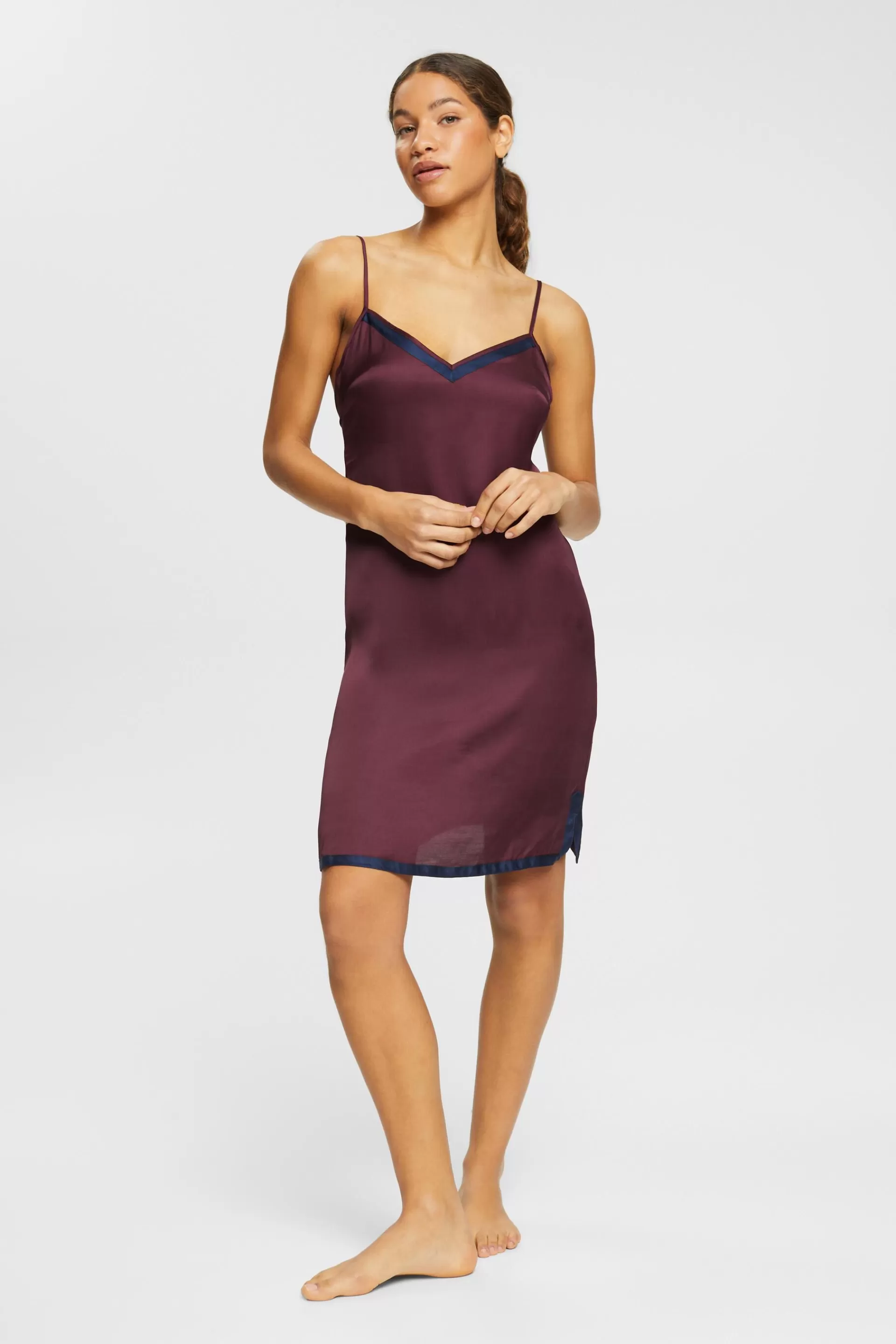 Satin-Chemise, LENZING™ ECOVERO™-ESPRIT New