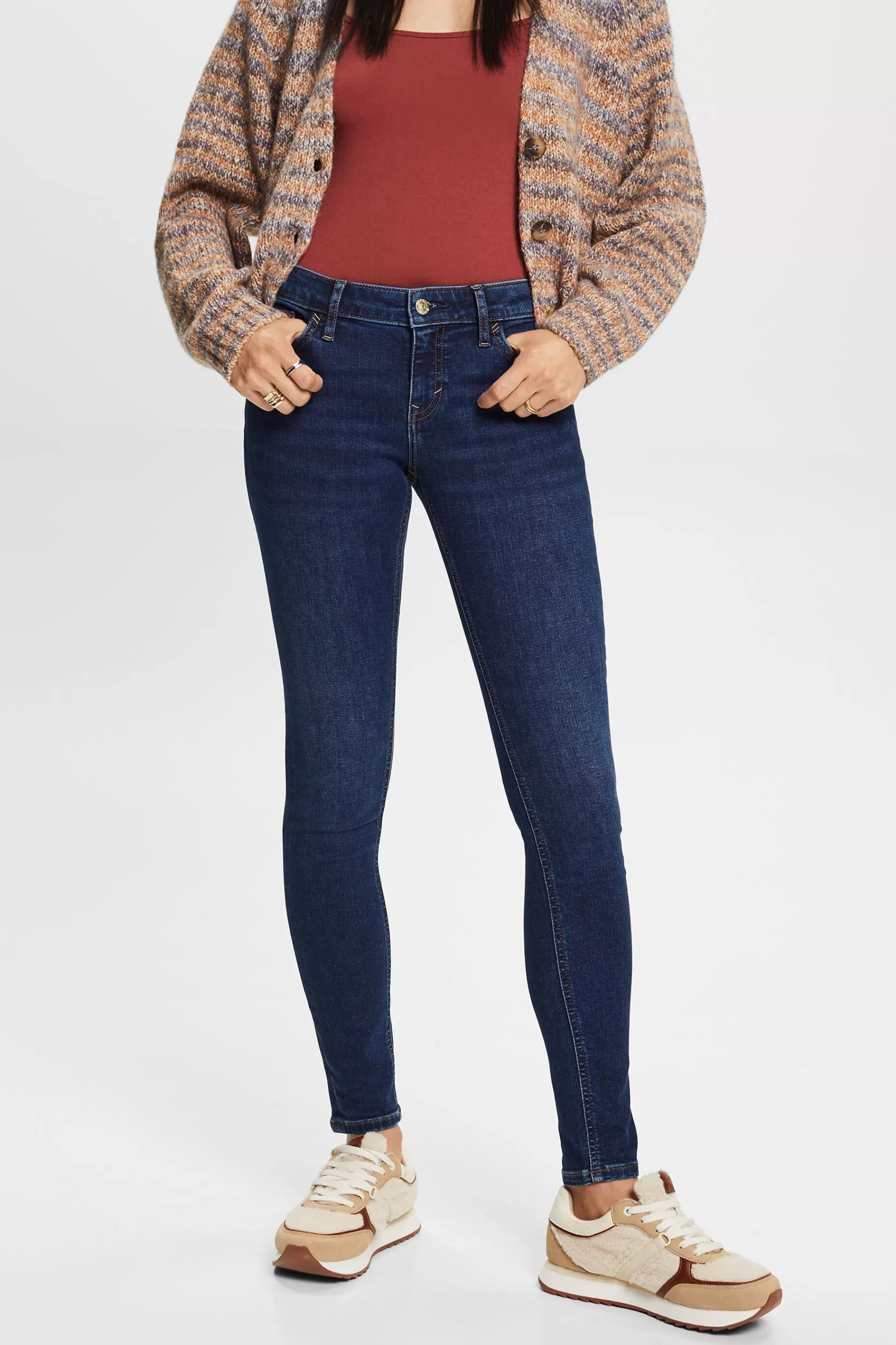 Schmale Jeans mit niedriger Bundhöhe-ESPRIT Flash Sale