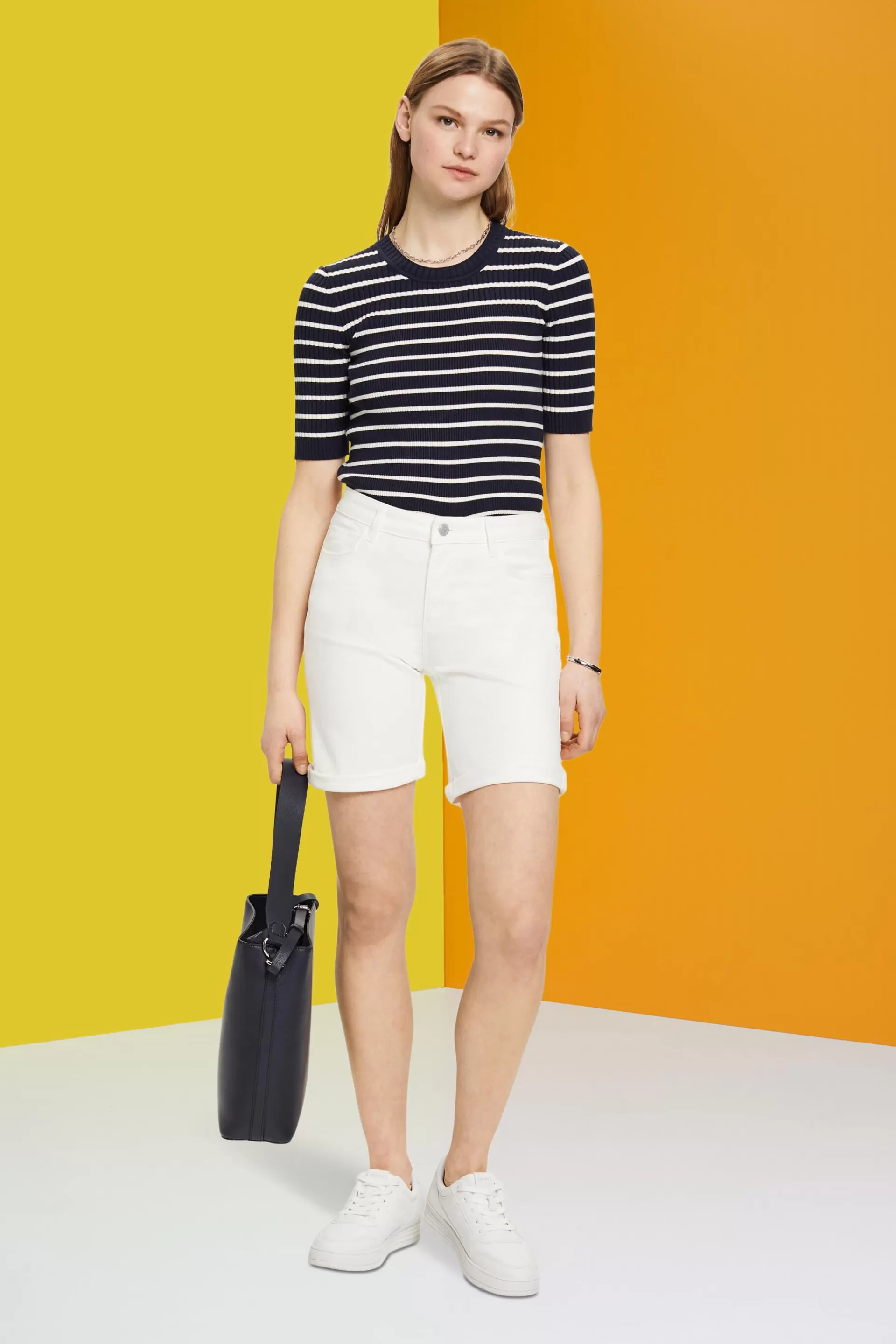 Shorts aus Baumwollstretch-ESPRIT Clearance