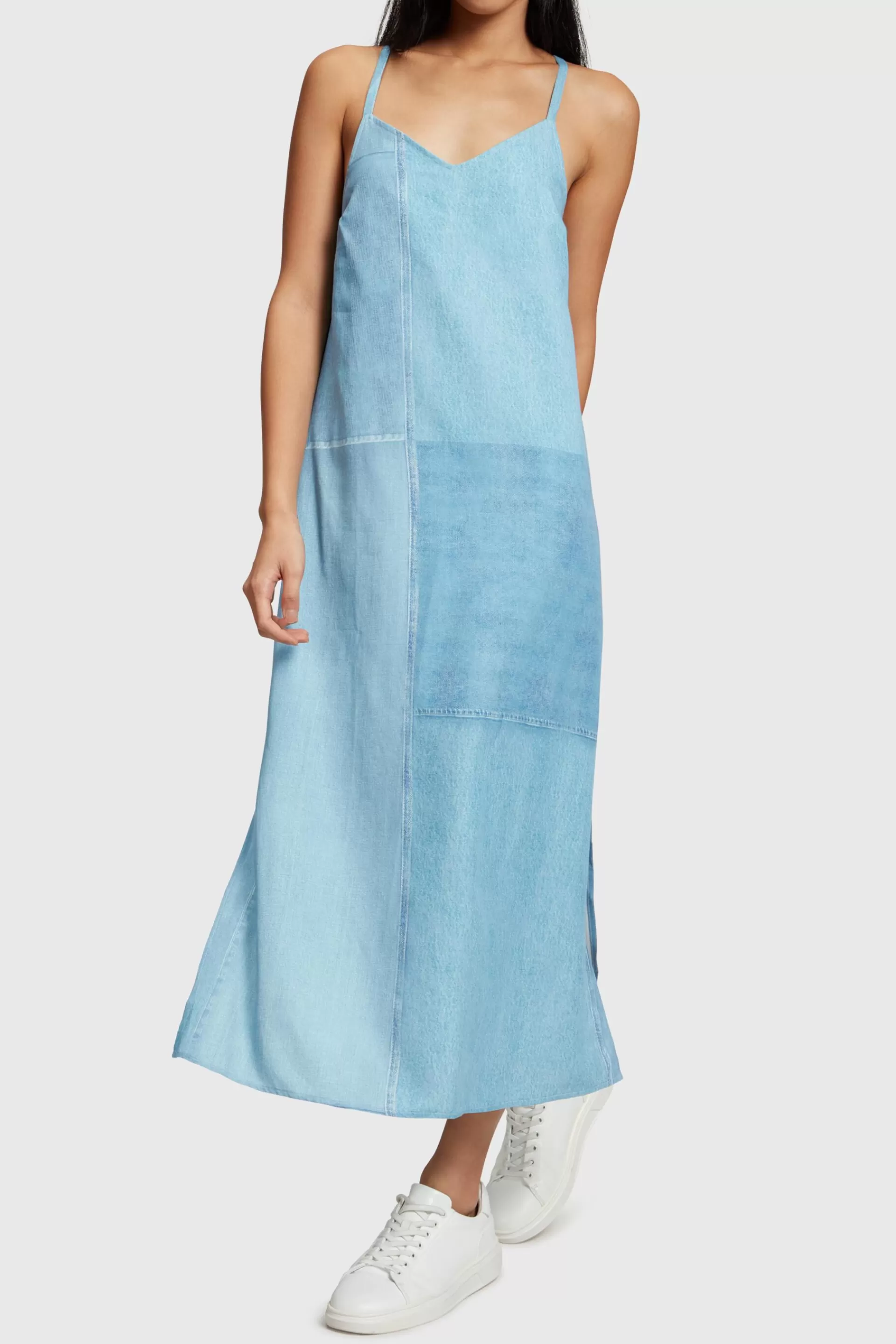 Slipdress mit Denim-Allover-Print-ESPRIT Best