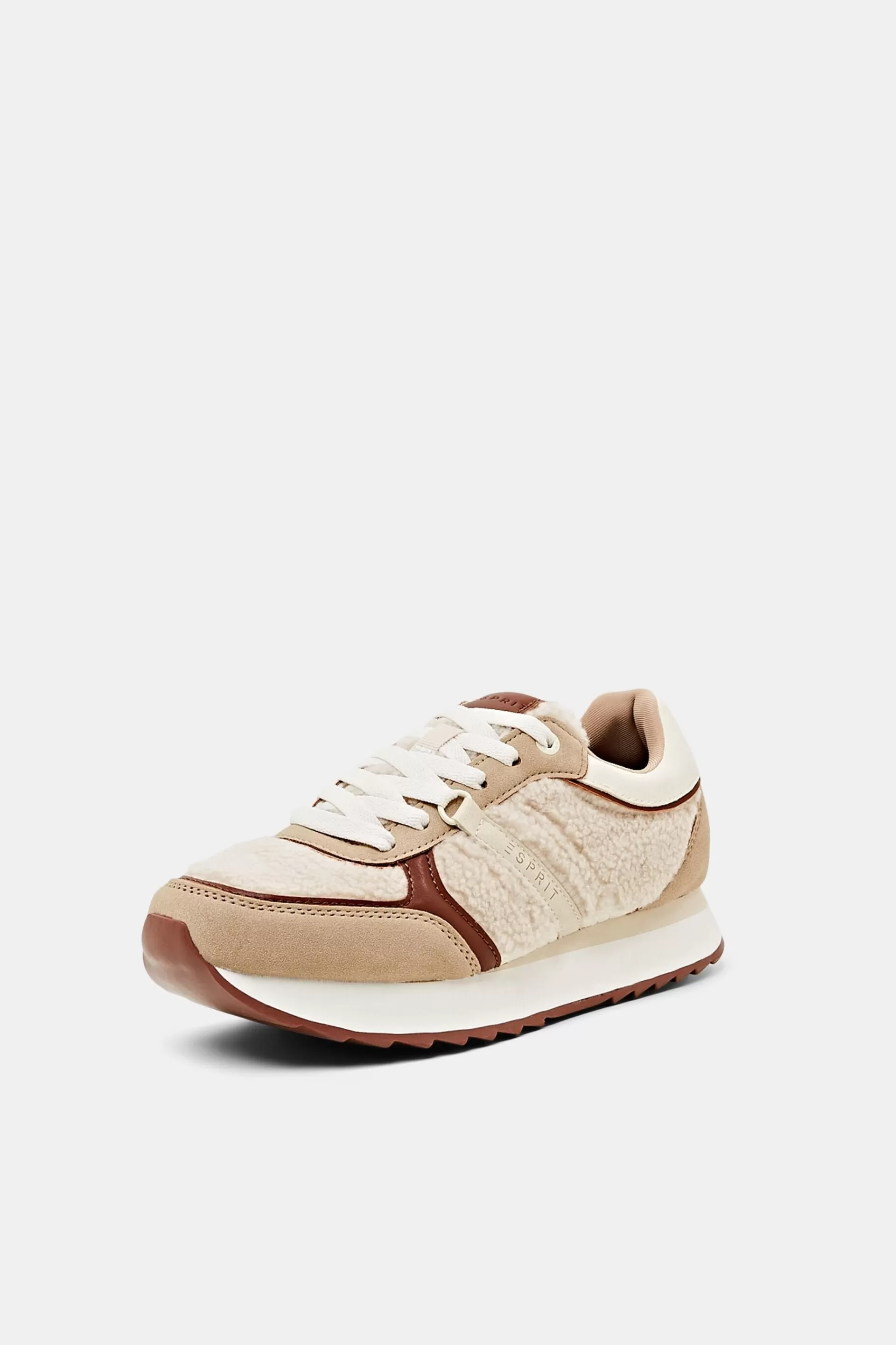 Sneakers in Lederoptik mit Teddyfell-ESPRIT Fashion