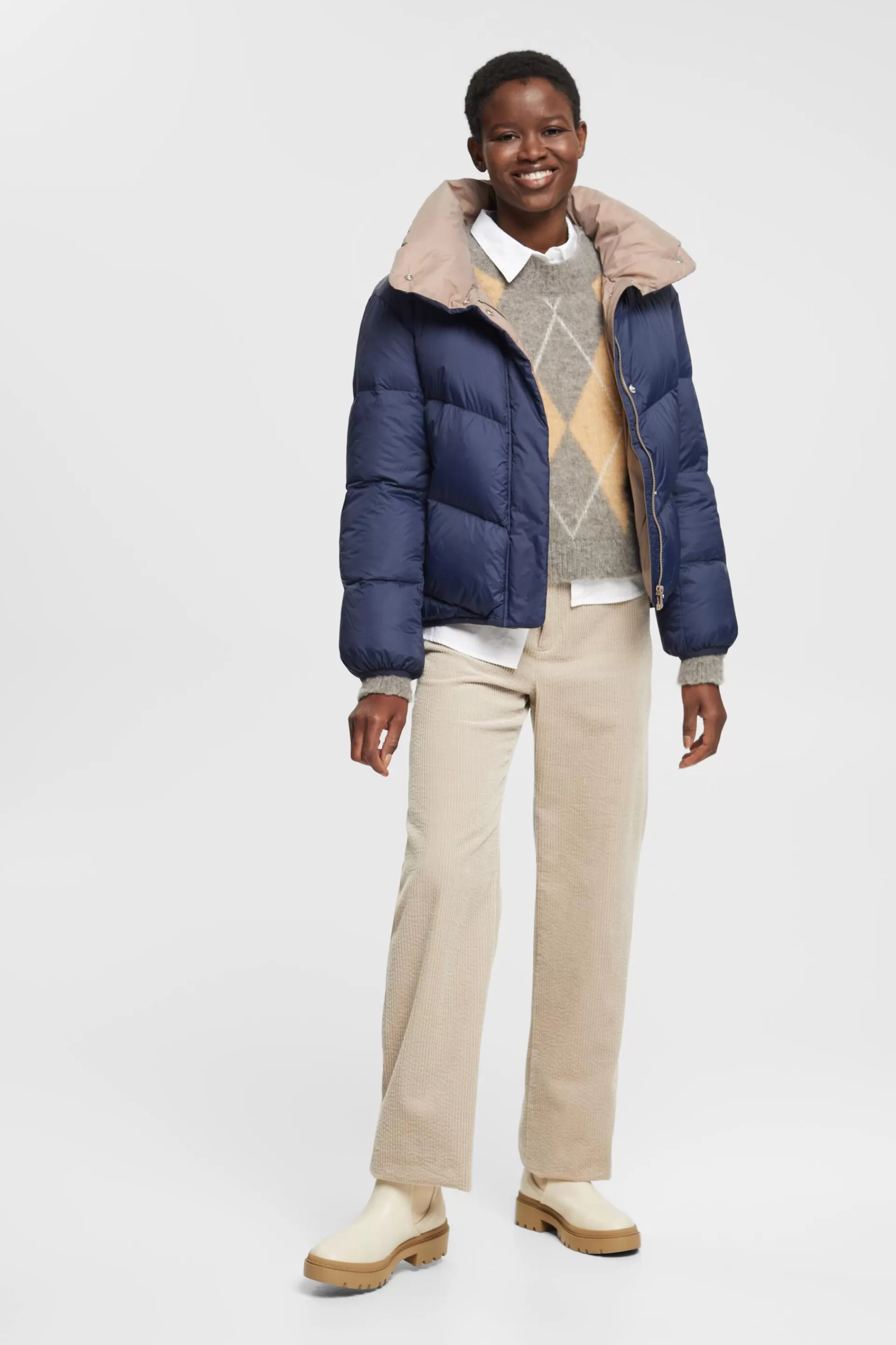 Steppjacke mit recycelter Daunenfüllung-ESPRIT Best