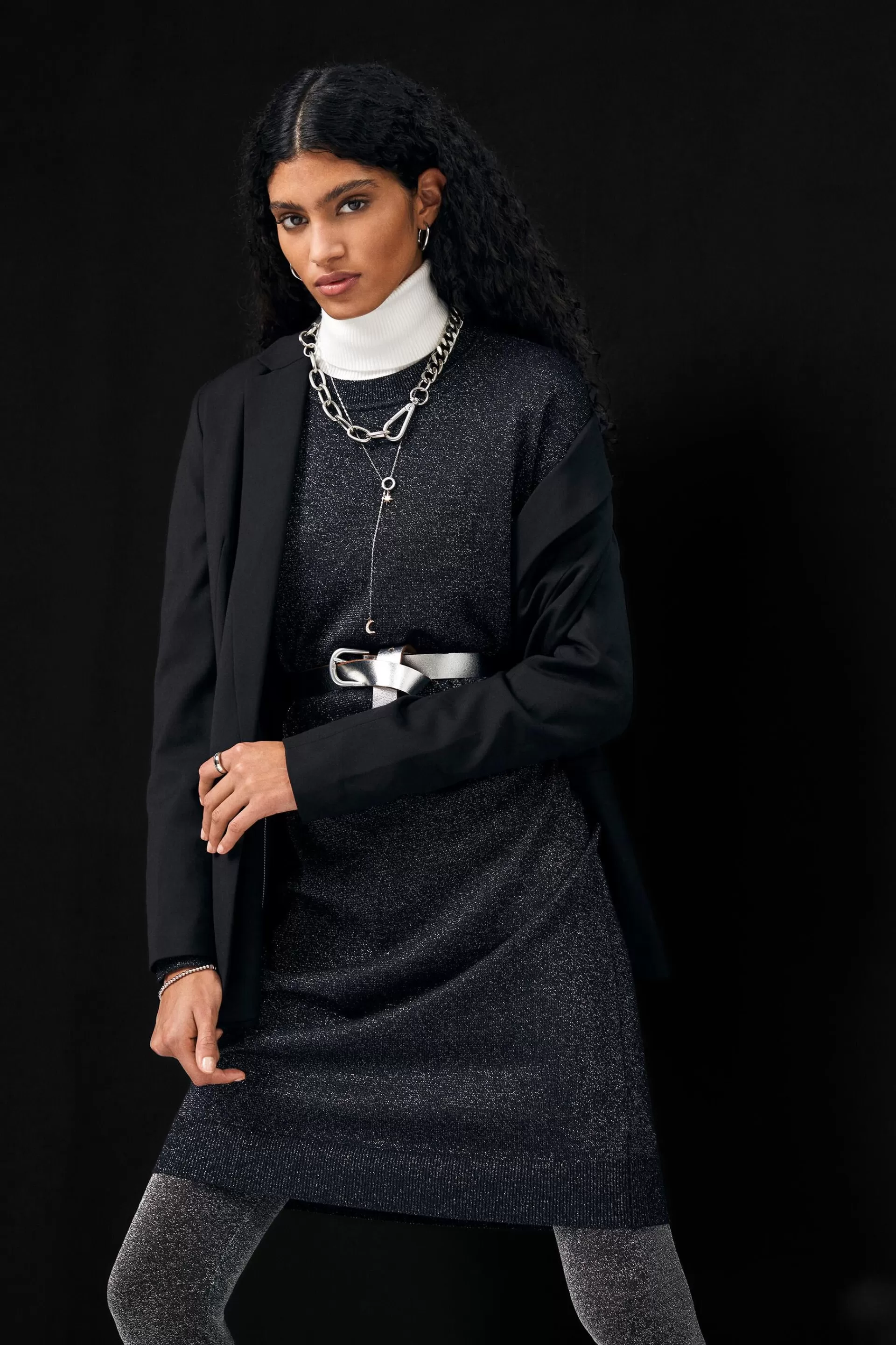 Strickkleid aus Lamé-ESPRIT Clearance