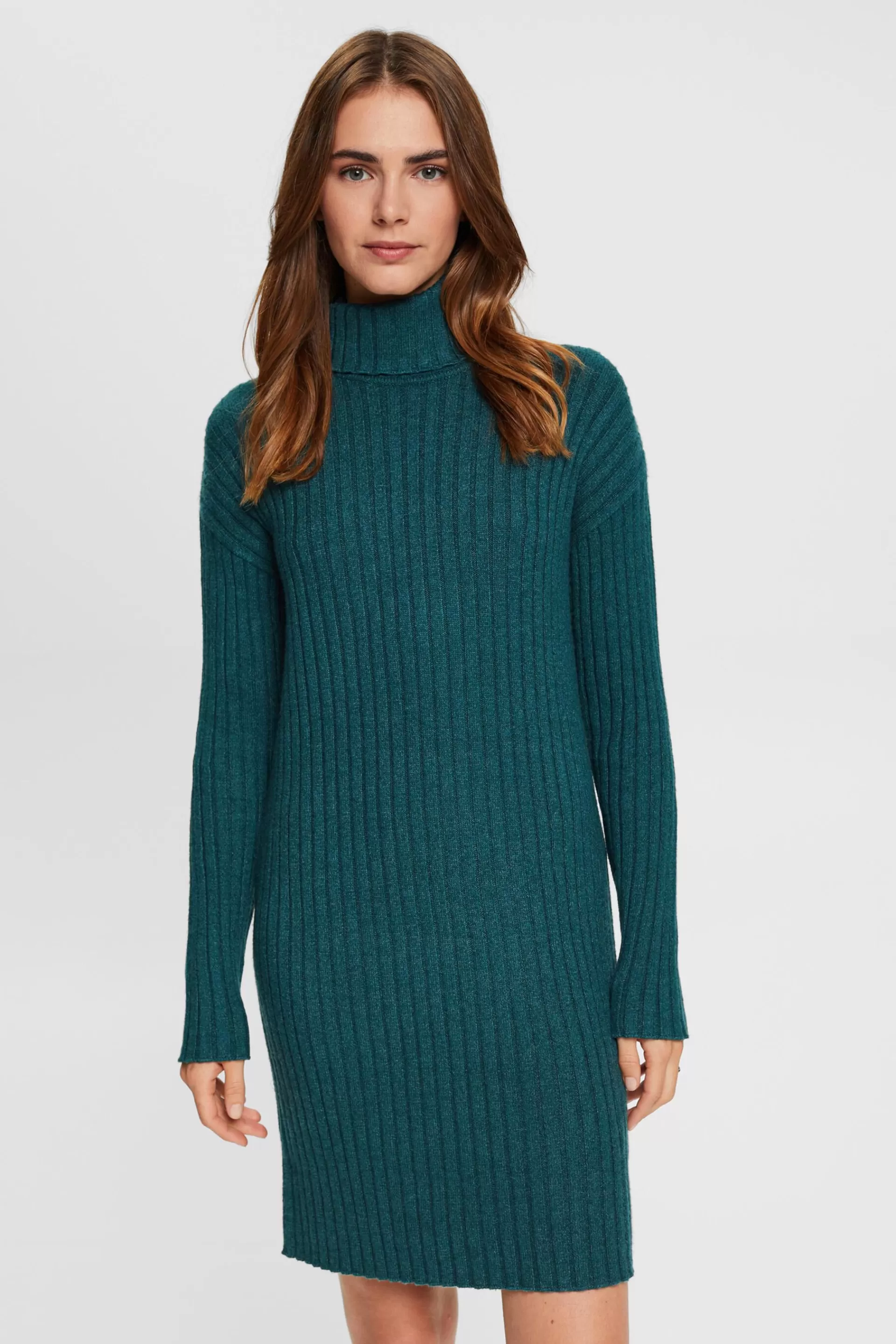 Strickkleid in Midilänge mit Turtleneck-ESPRIT Clearance