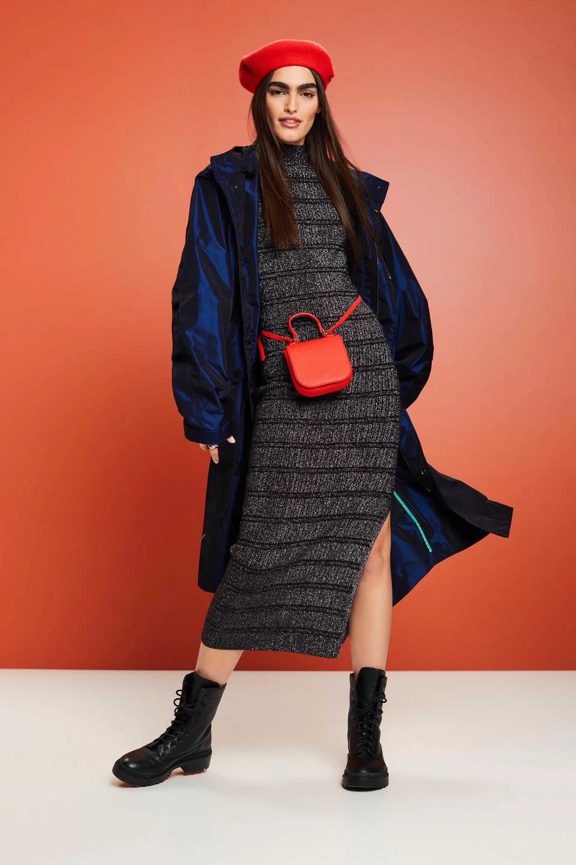 Strick-Midikleid im Glitzer-Look-ESPRIT Clearance
