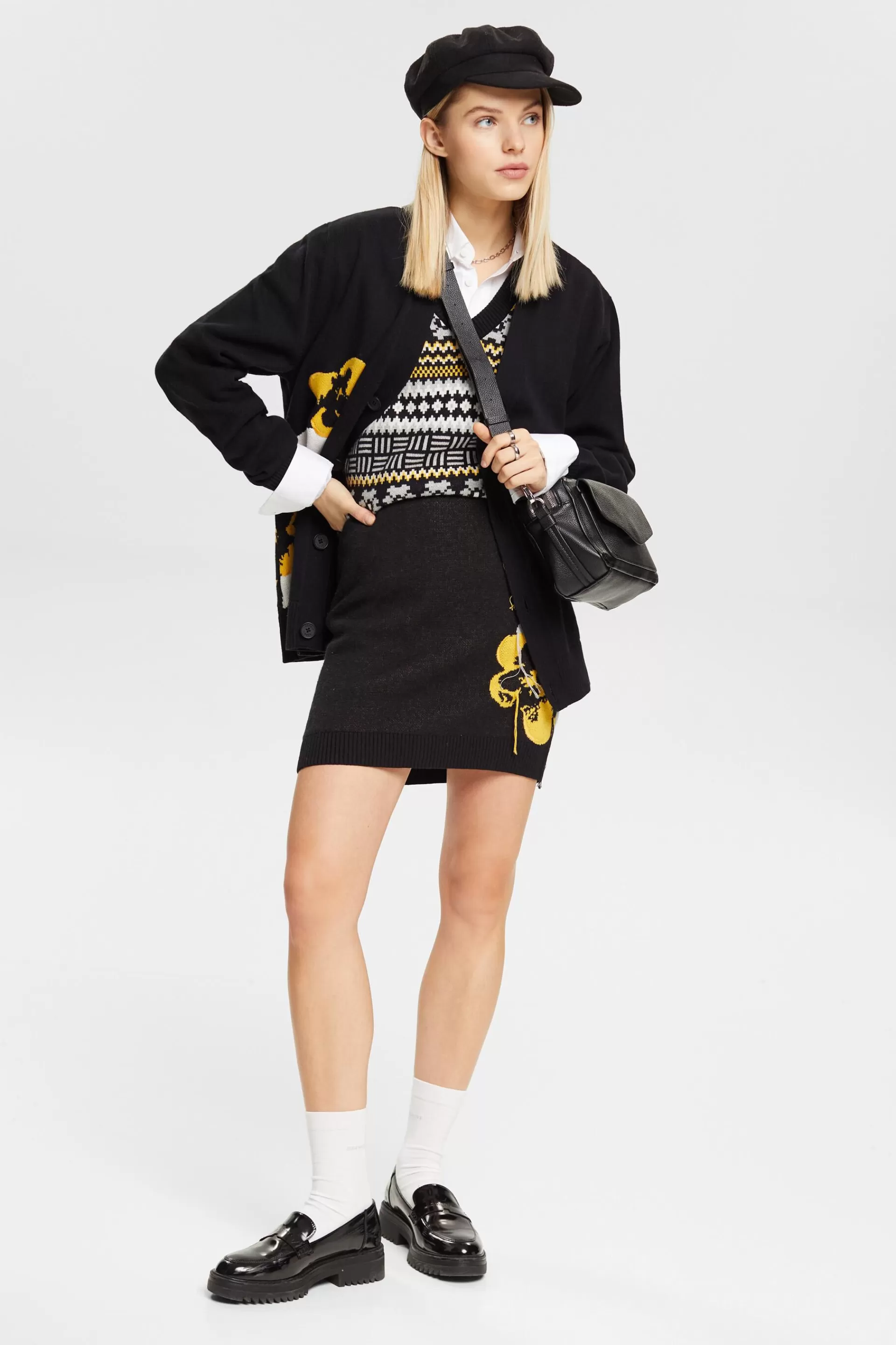 Strick-Minirock mit floralem Jacquard-Muster-ESPRIT Best