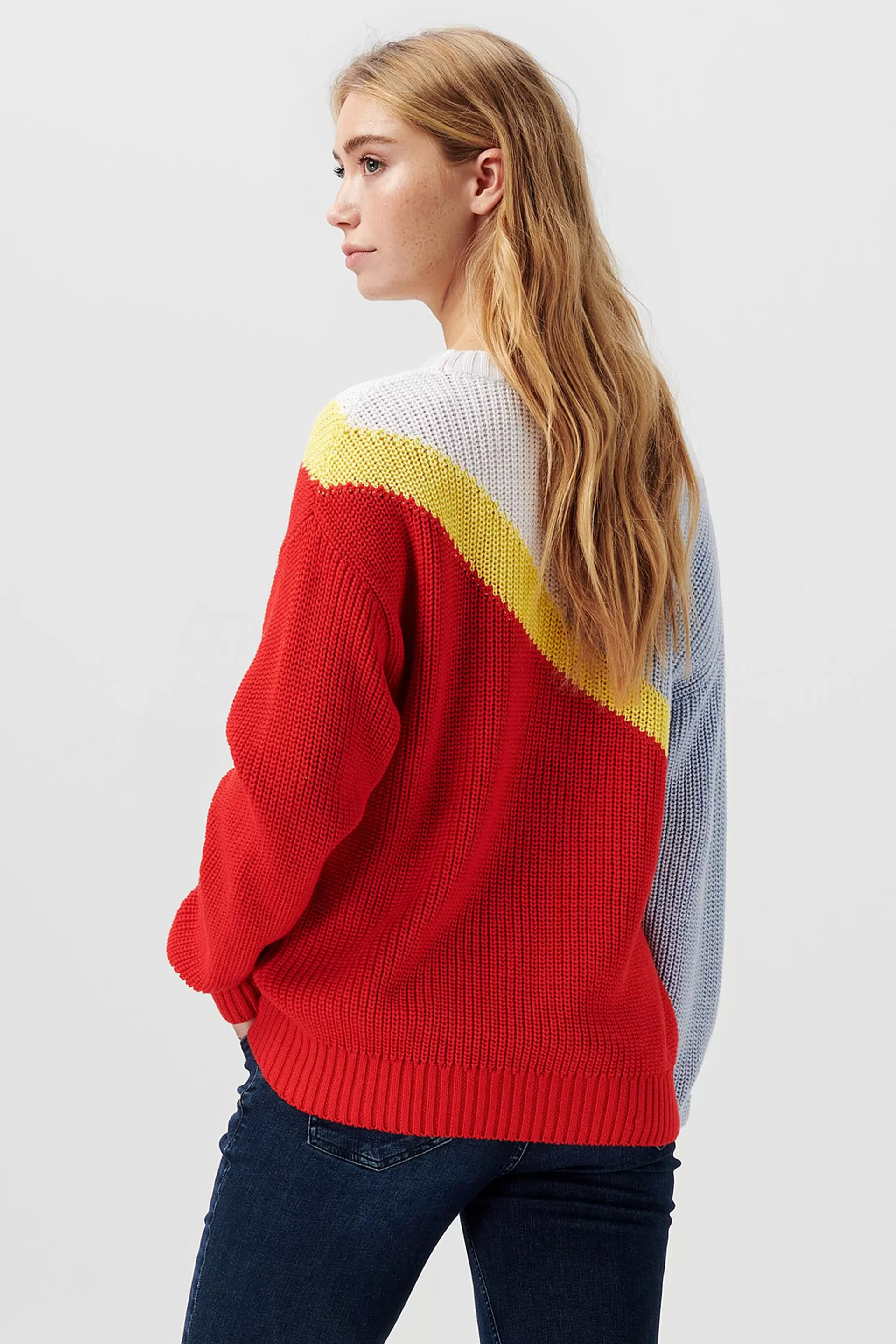Strickpullover im Colorblock-Design, Bio-Baumwolle-ESPRIT Shop
