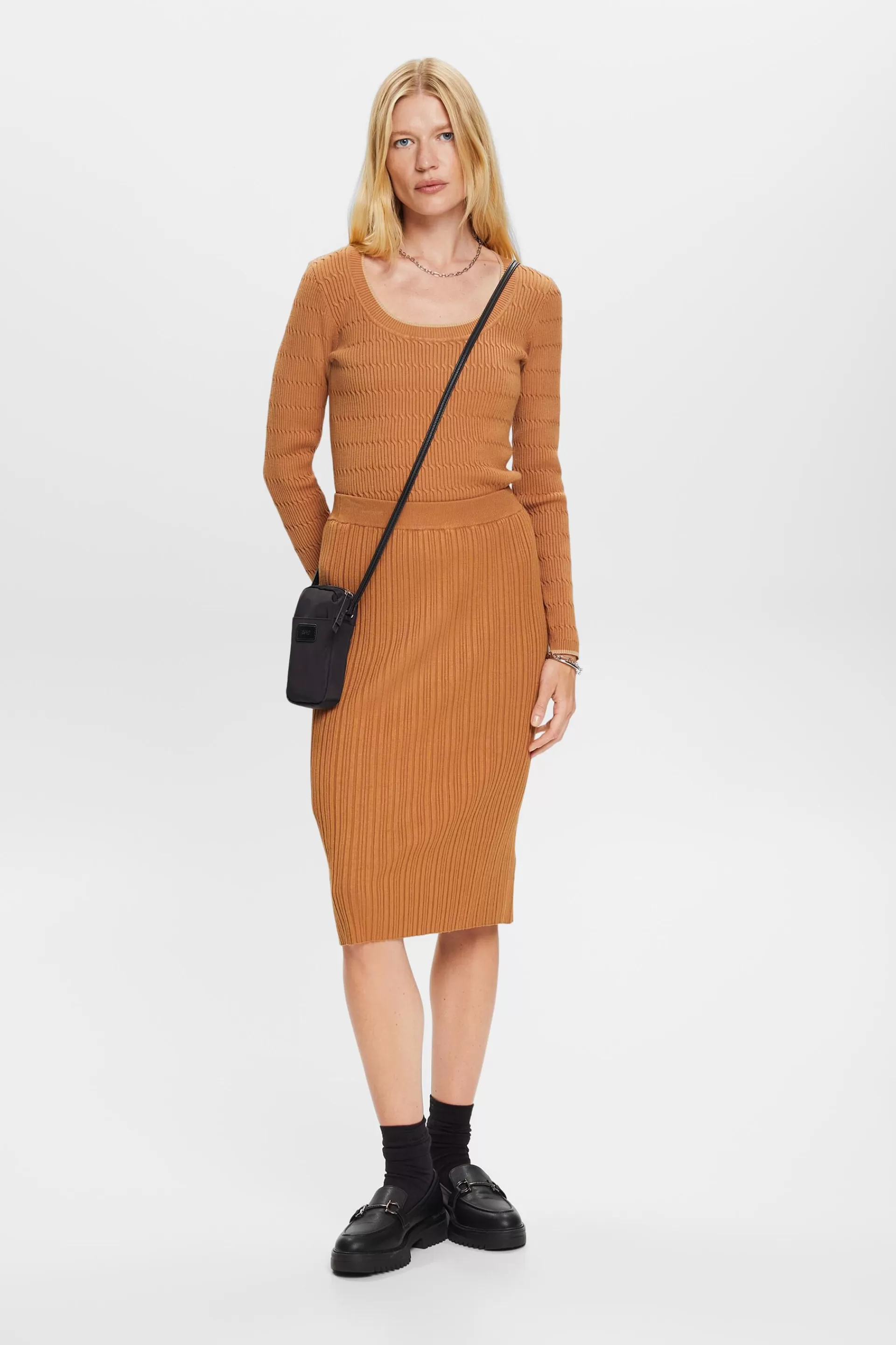 Taillierter Zopfstrickpullover-ESPRIT Cheap