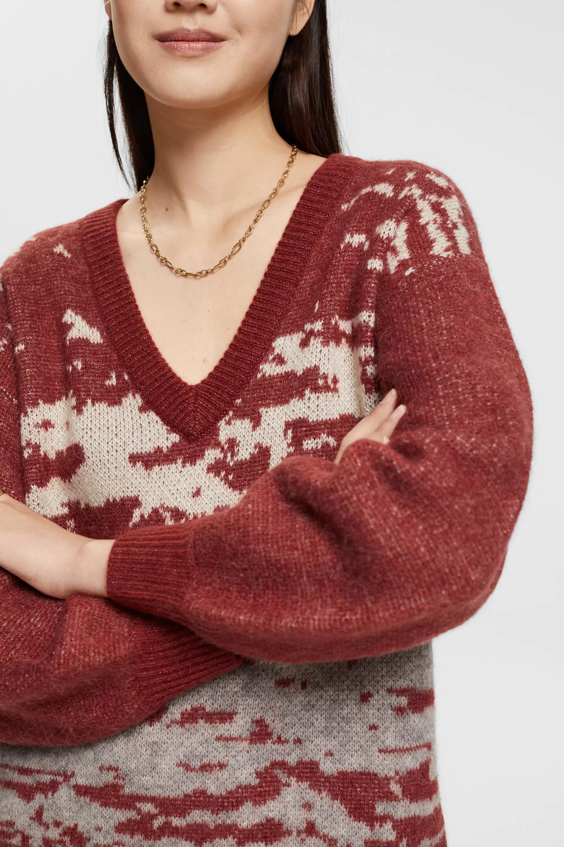 V-Ausschnitt-Pullover aus Wollmix-ESPRIT Cheap