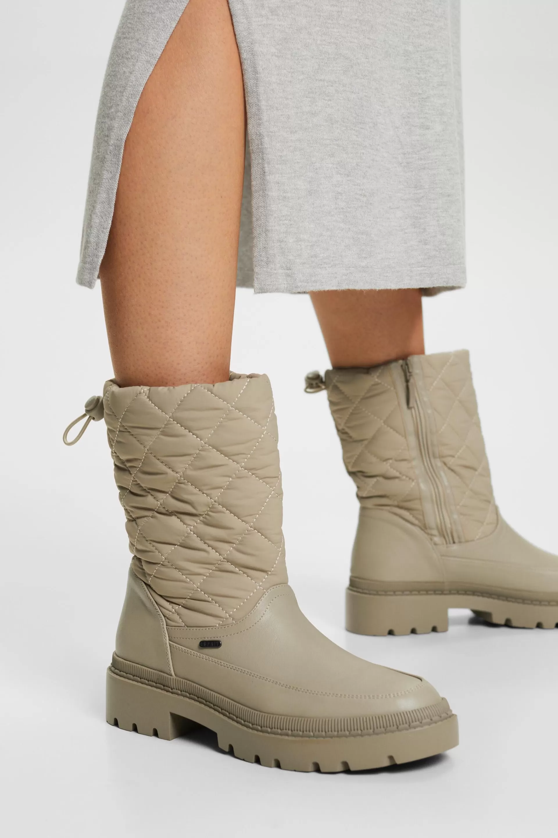 Wattierte Boots in Lederoptik-ESPRIT Best Sale
