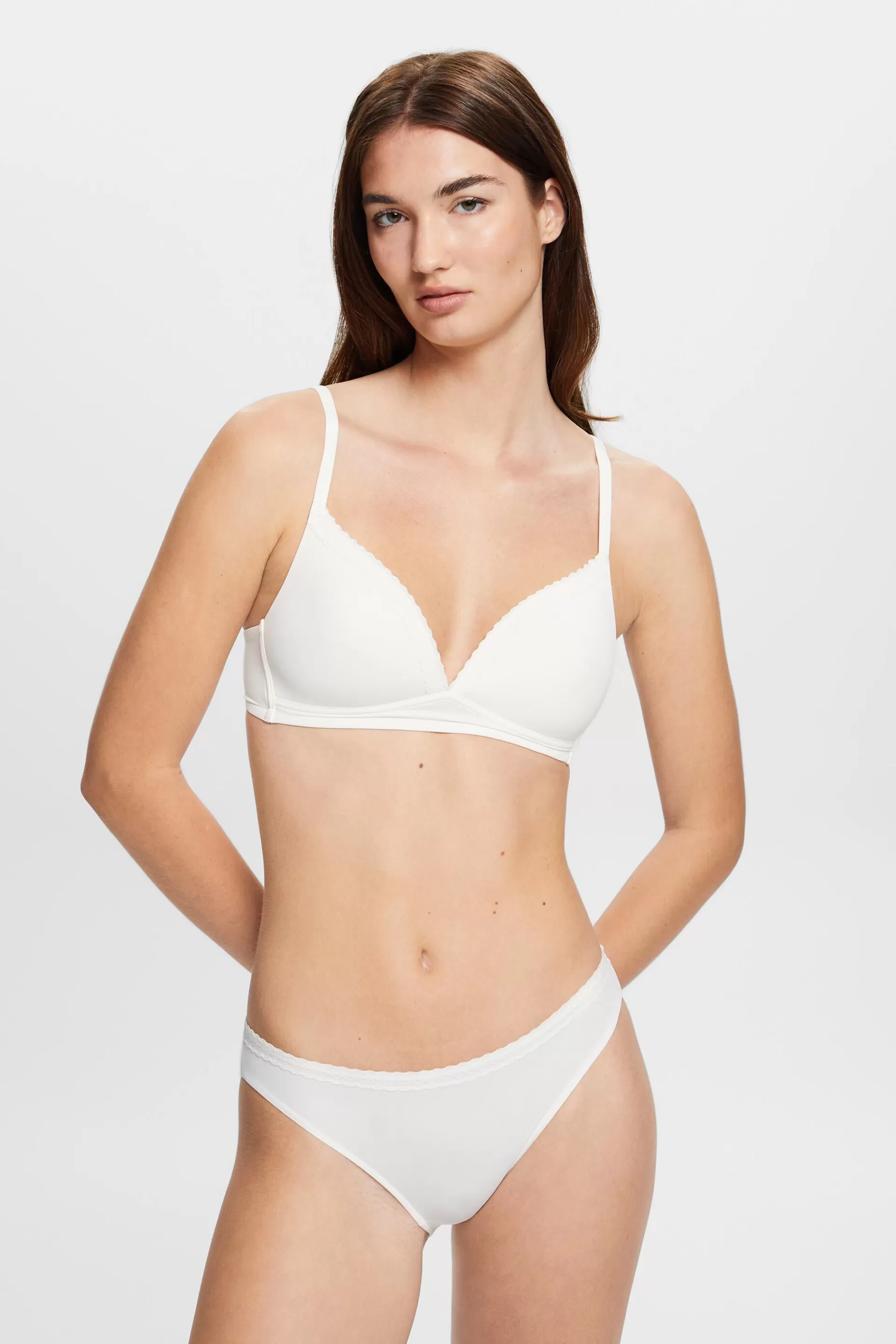 Wattierter, bügelloser Mikrofaser-BH mit Spitze-ESPRIT Sale