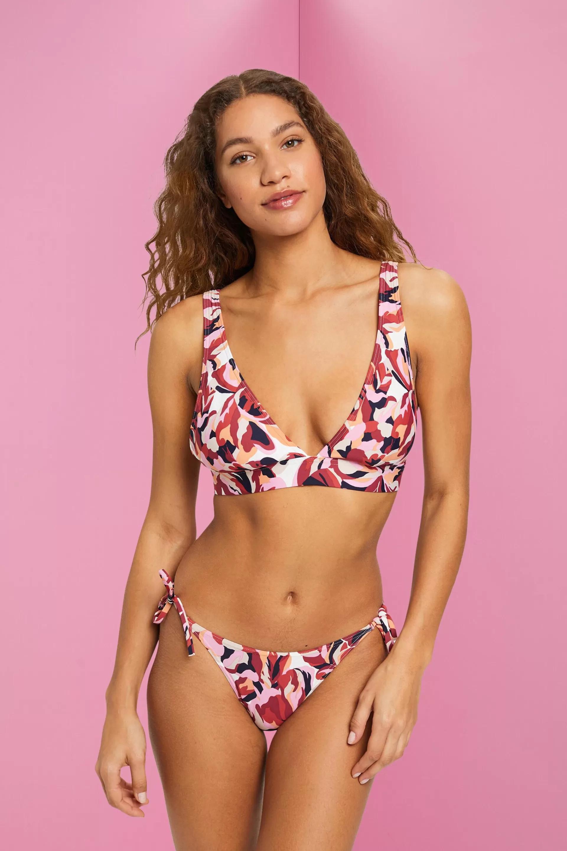 Wattiertes Bikini-Top mit floralem Print-ESPRIT Sale