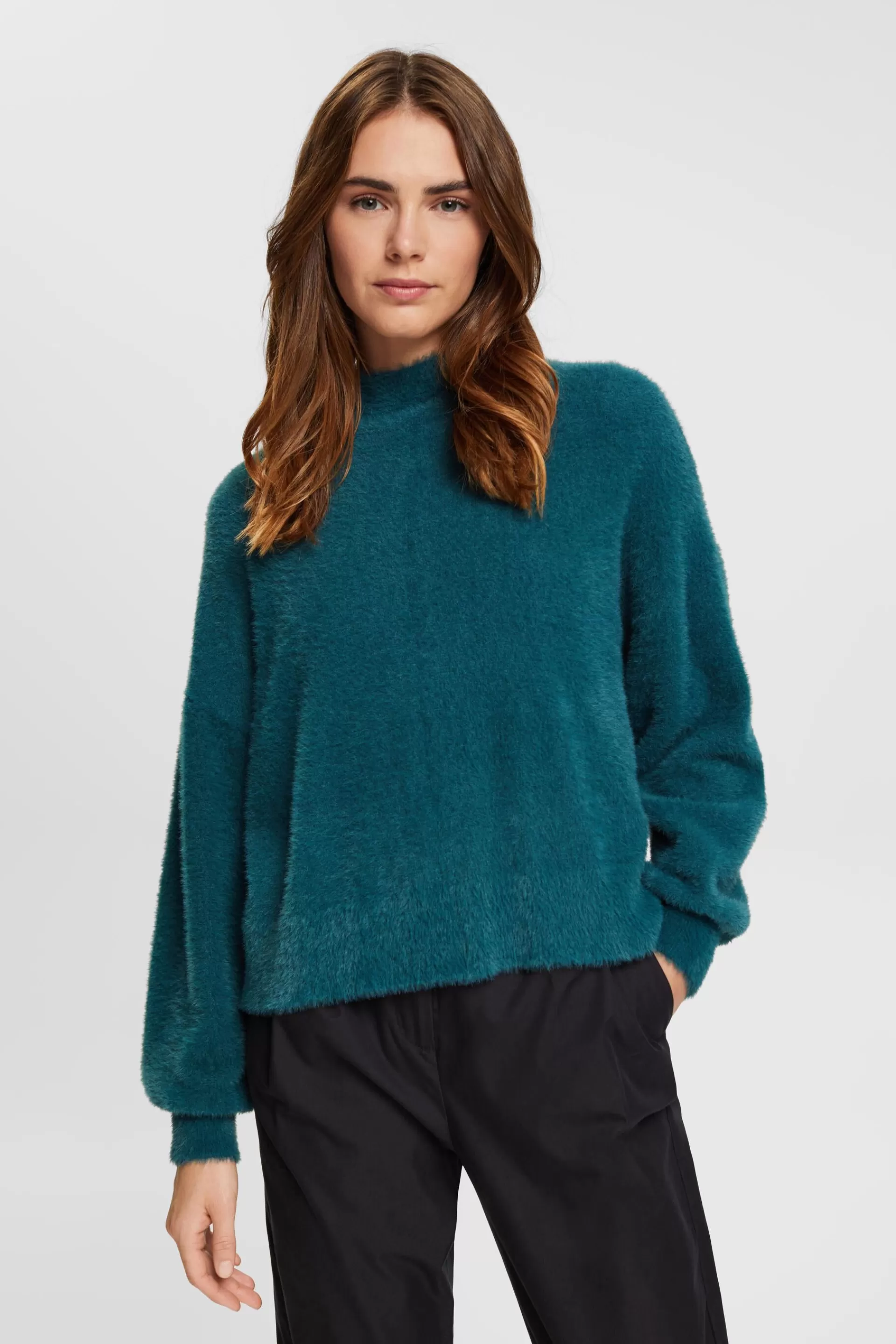Webfellpullover mit Stehkragen-ESPRIT Flash Sale