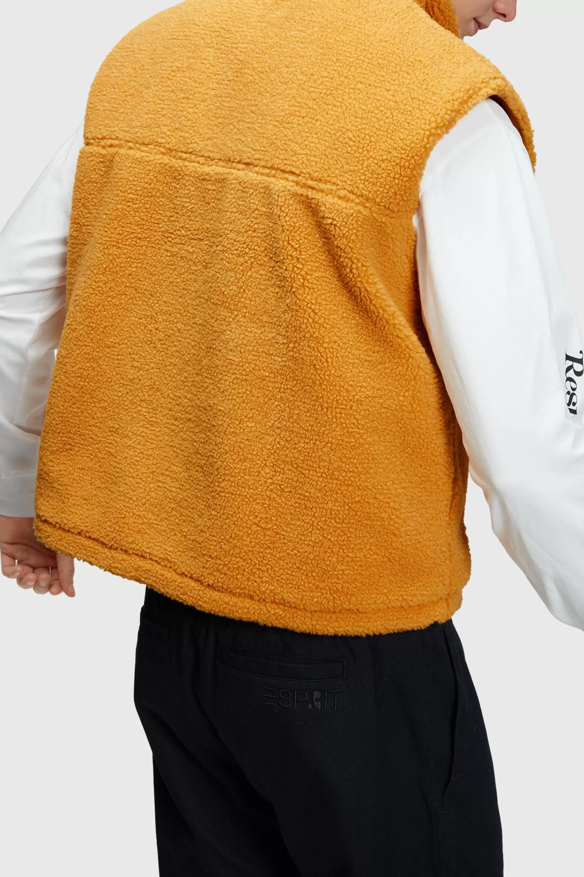 Weste aus Teddyfleece mit Logo-Stitching-ESPRIT Store
